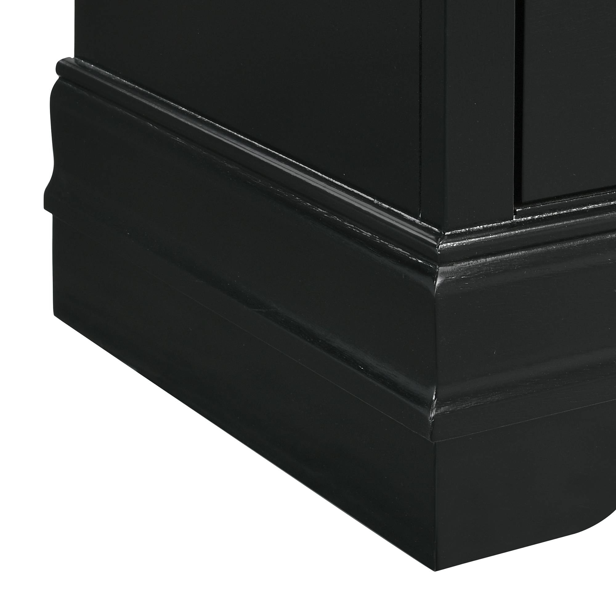 Ellington Black Rubberwood 2-Drawer Nightstand