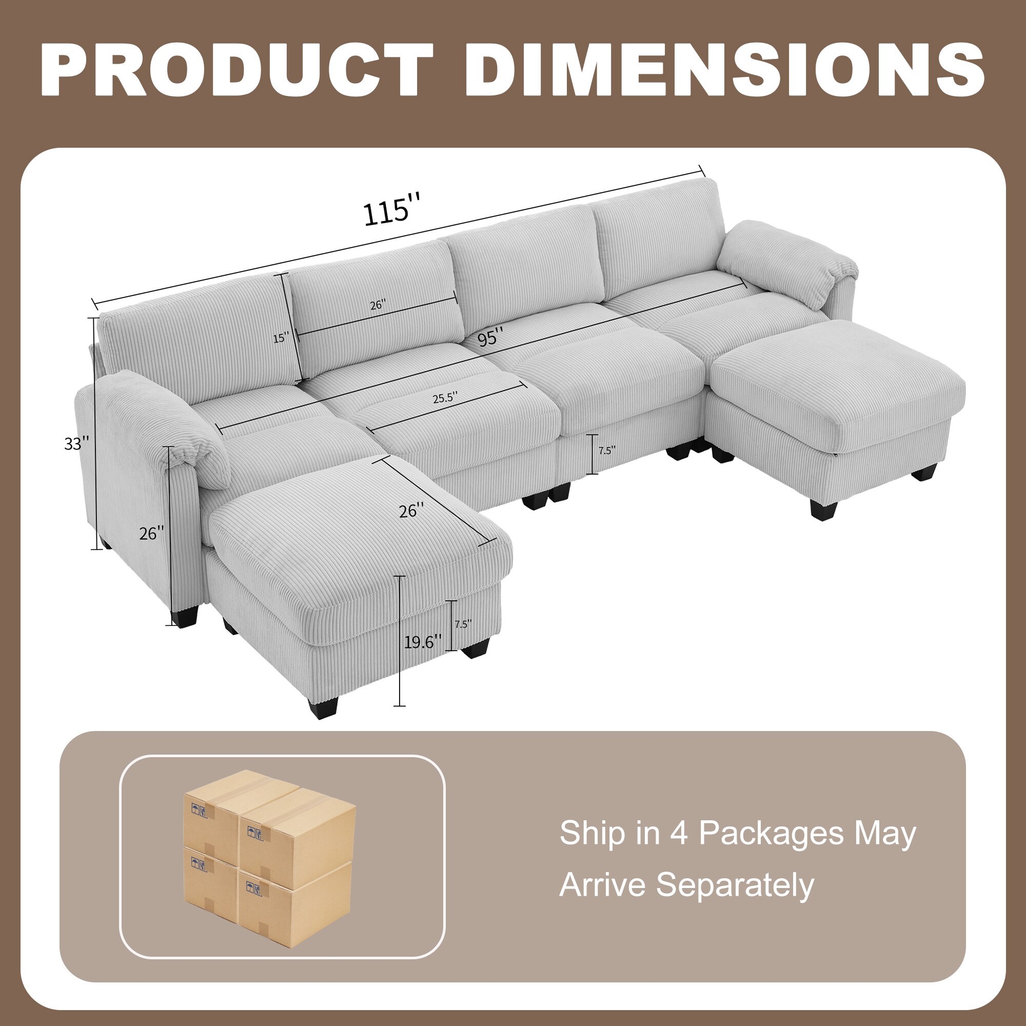 Serwall SWDXRZJ06-WH Sofas-Loveseats - View #3