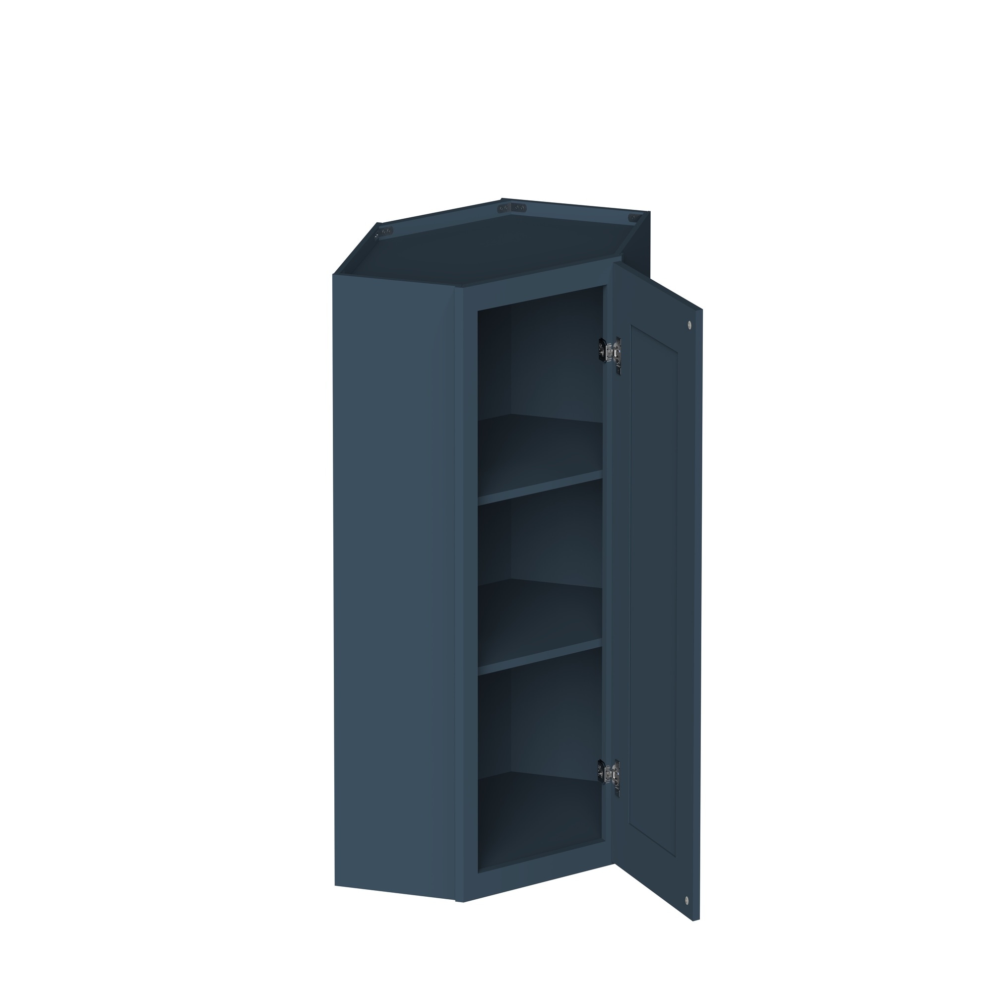 Boyel Living 24-in W x 36-in H x 12-in D Charcoal Blue Shaker Ready-to-Assemble Kitchen Diagonal Corner Wall Cabinet with Soft-Close Hardware