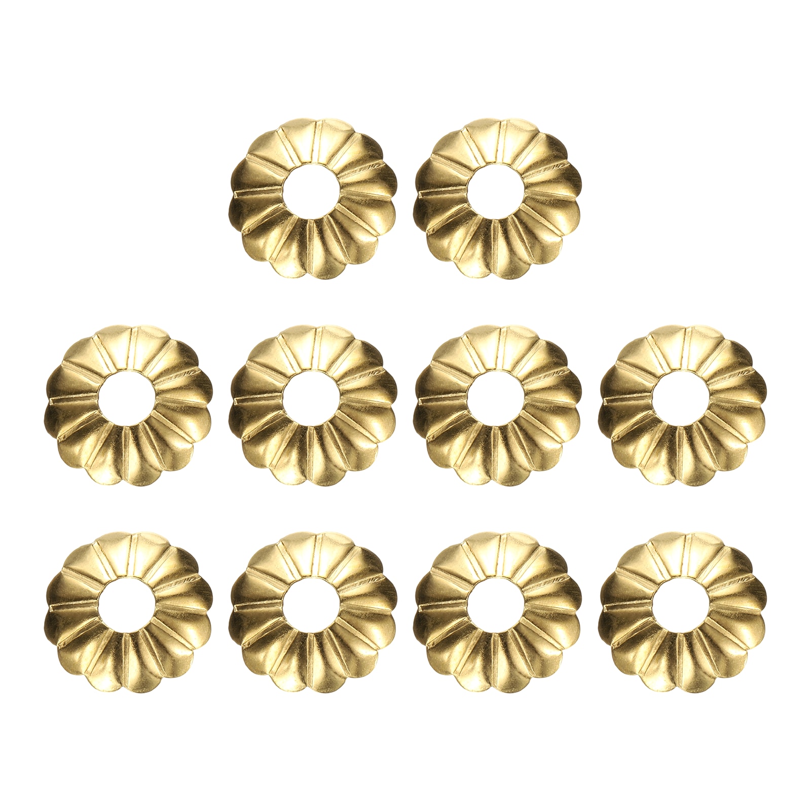 Unique Bargains 10pcs Cabinet Knob Backplate 0.79 Inch Drum Plum Shape Radial Brass Backplate Washers Classical Furniture Decoration Gasket for Cabinet Drawer Cupboard Doors Hardware #S25093001UX3642