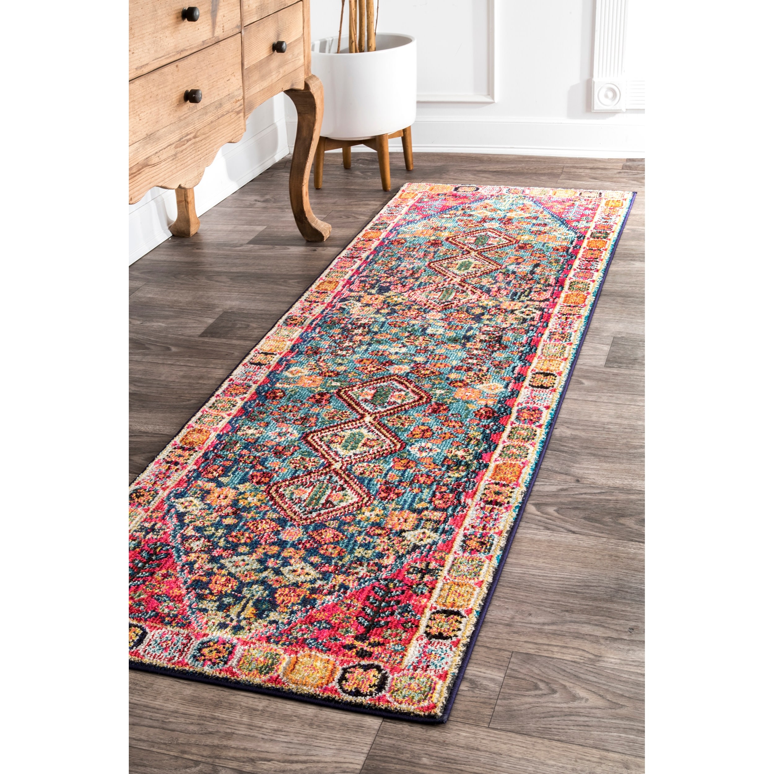 Boho Anti Fatigue Kitchen Rugs, Vintage Leather Non Slip Rugs