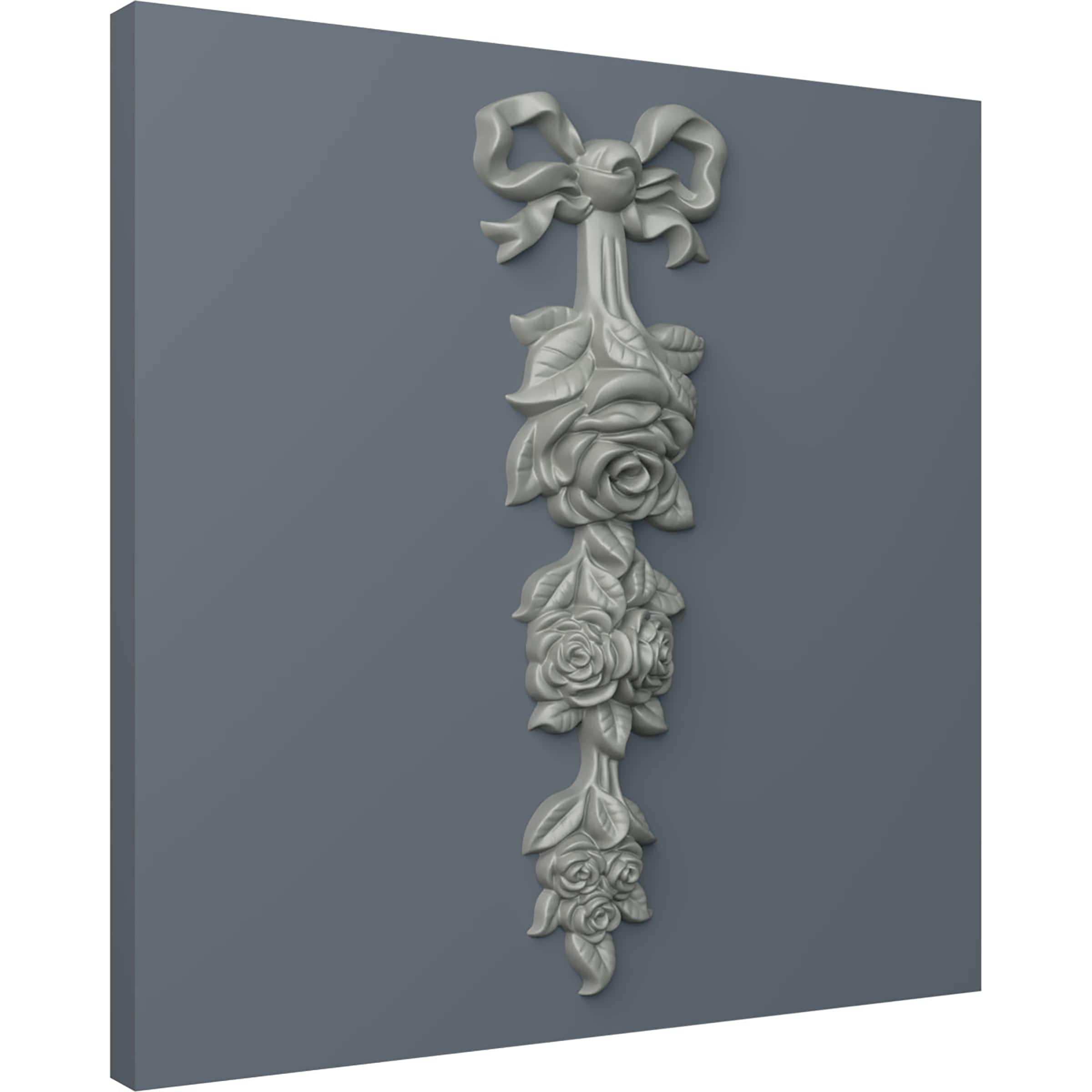 Primed Polyurethane Large Rose Drop Onlay Crown Molding