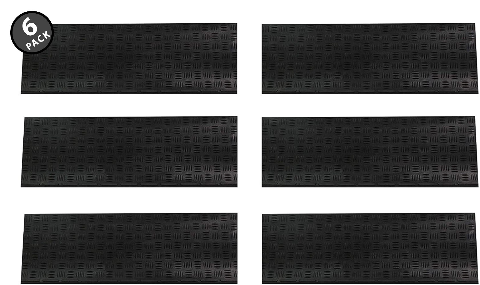Envelor Interlocking Anti Fatigue Rubber Floor Mat, 4 Pack, 36 in. x 36 in. - Black
