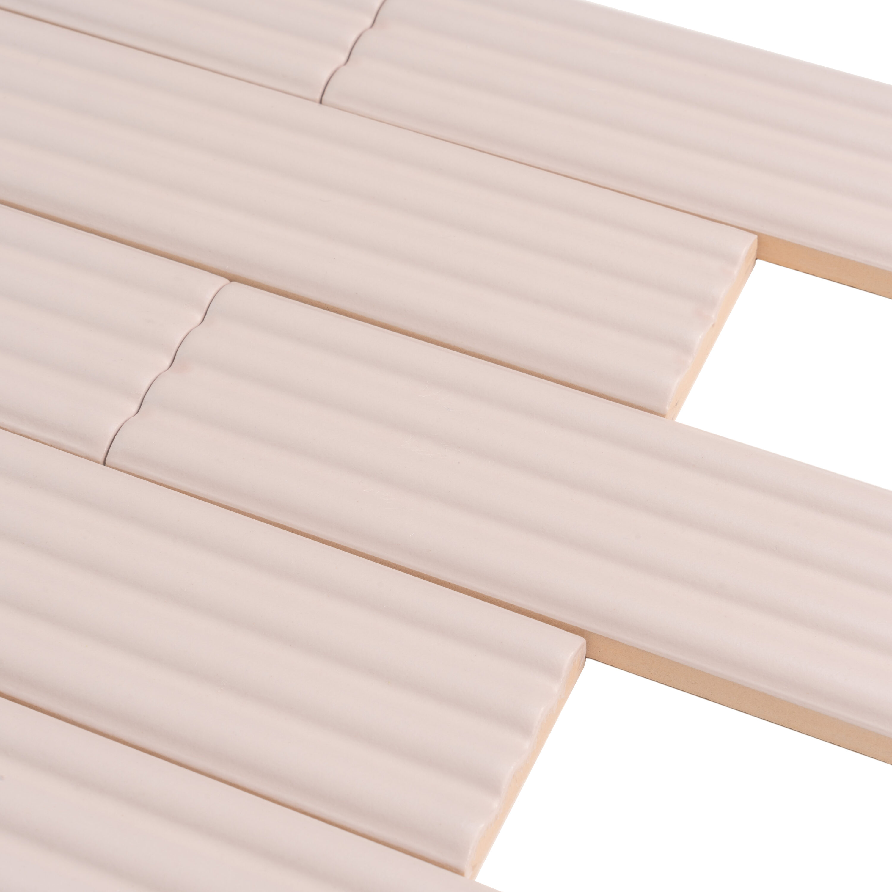 Matte Pink Ceramic Subway Tile Trim 1.97'' x 7.87''