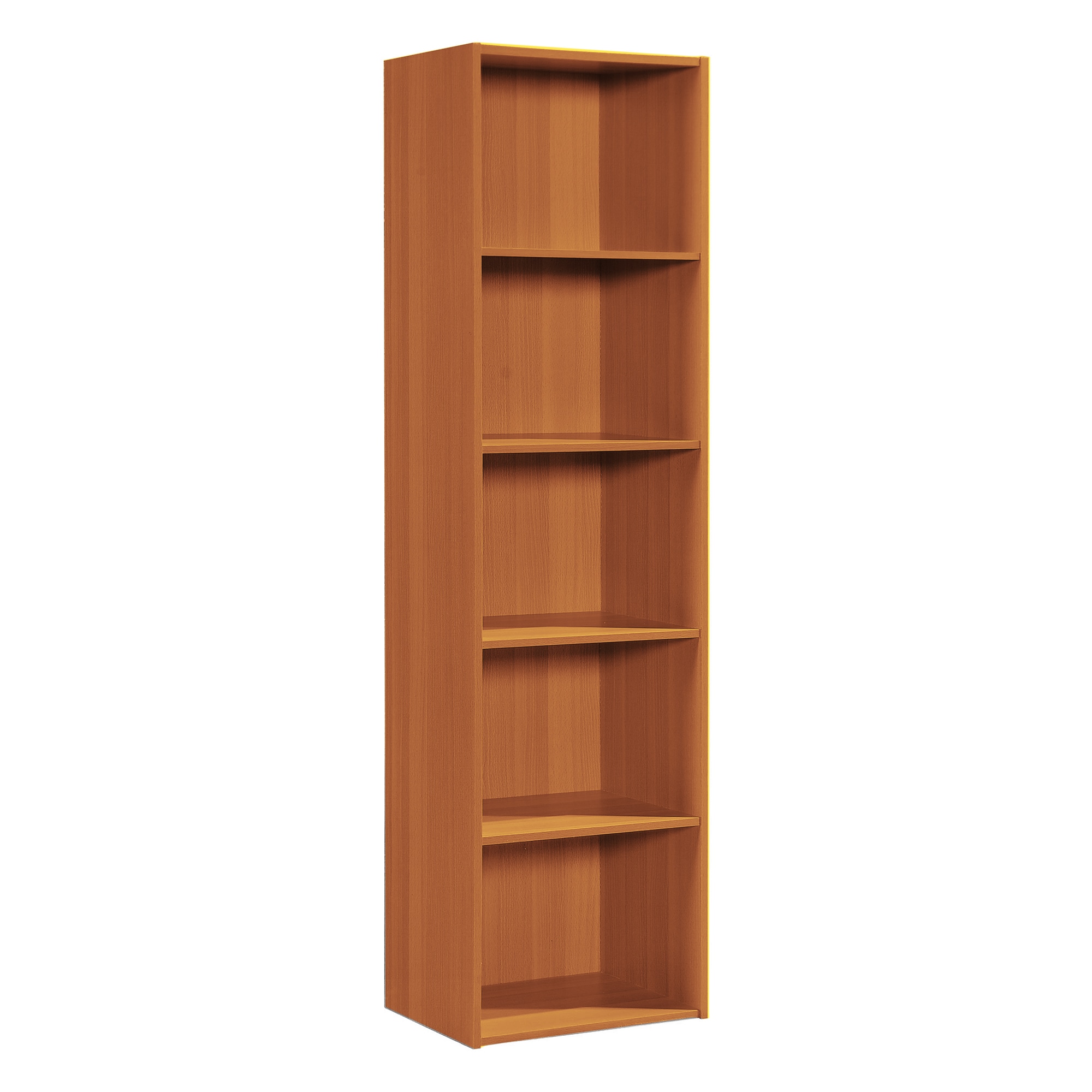 Hodedah 304304 12 x 16 x 60 Inch 5 Shelf Bookcase and Office Organizer  CherryFinish