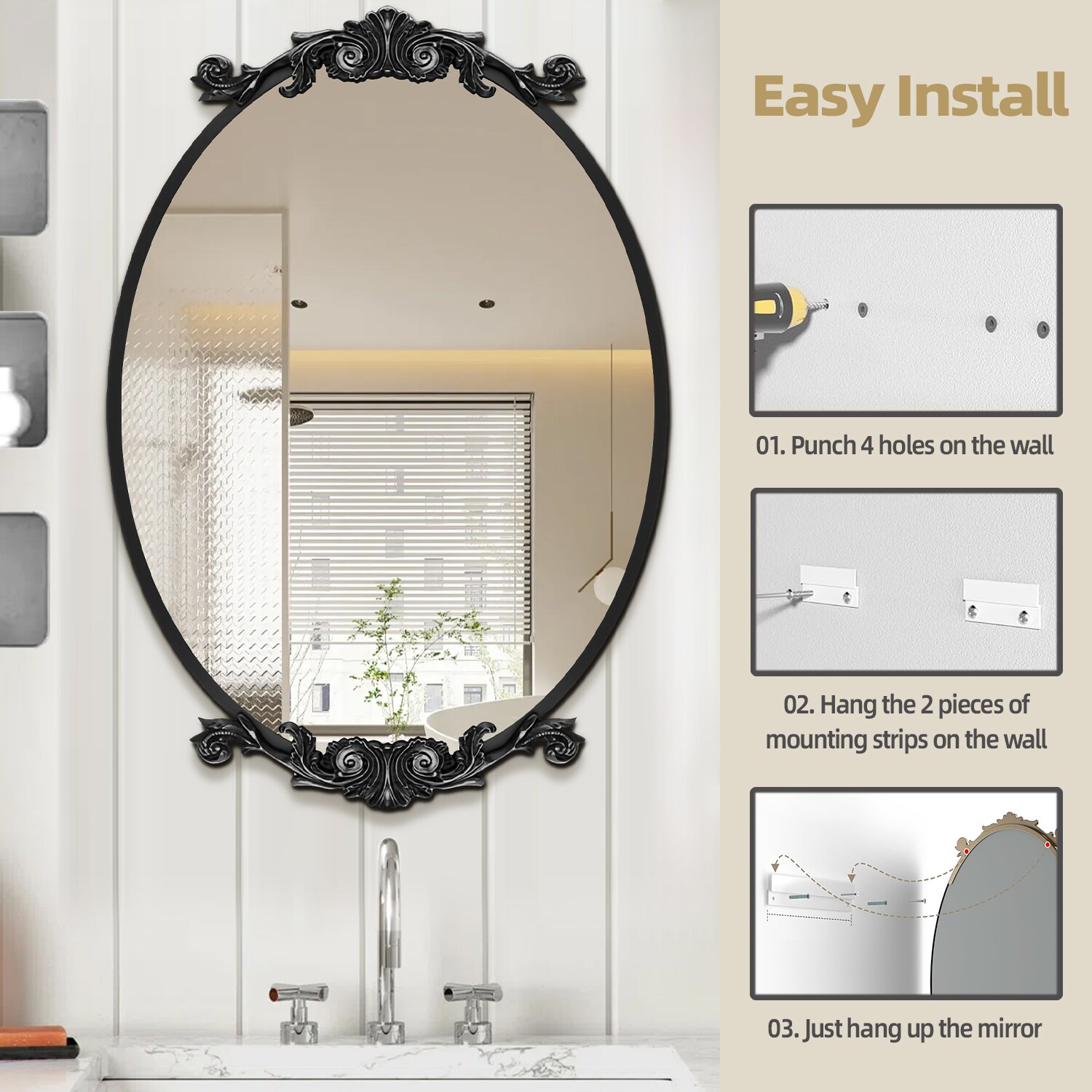 YQP YQP-AC-B5080 Framed-Bath-Mirrors - View #5