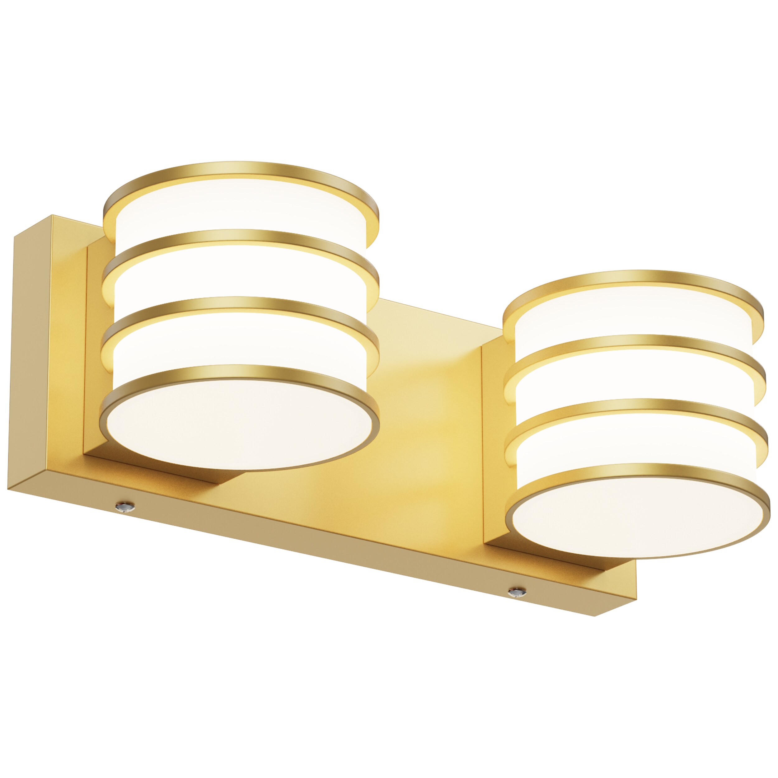 URSOLA Dimmable LED Vanity Light 12.6-in 2 Light Matte Gold Integrated LED Modern/contemporary Bathroom Vanity light