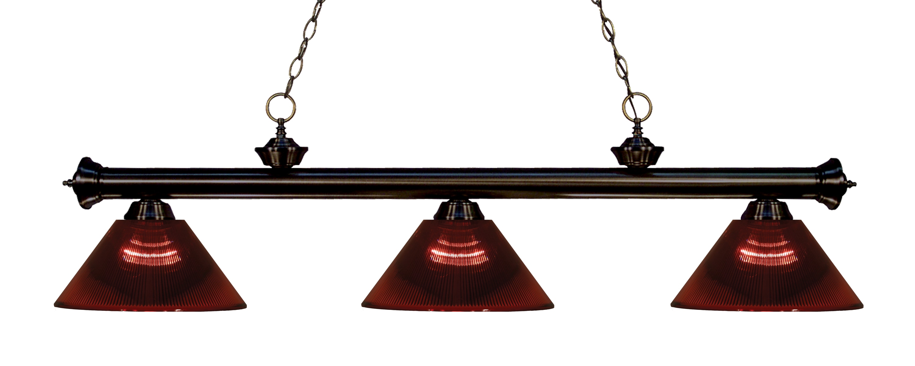 Z-Lite 200-3BRZ-ARBG Riviera Bronze Incandescent Medium base (E-26) Pool Table Lighting