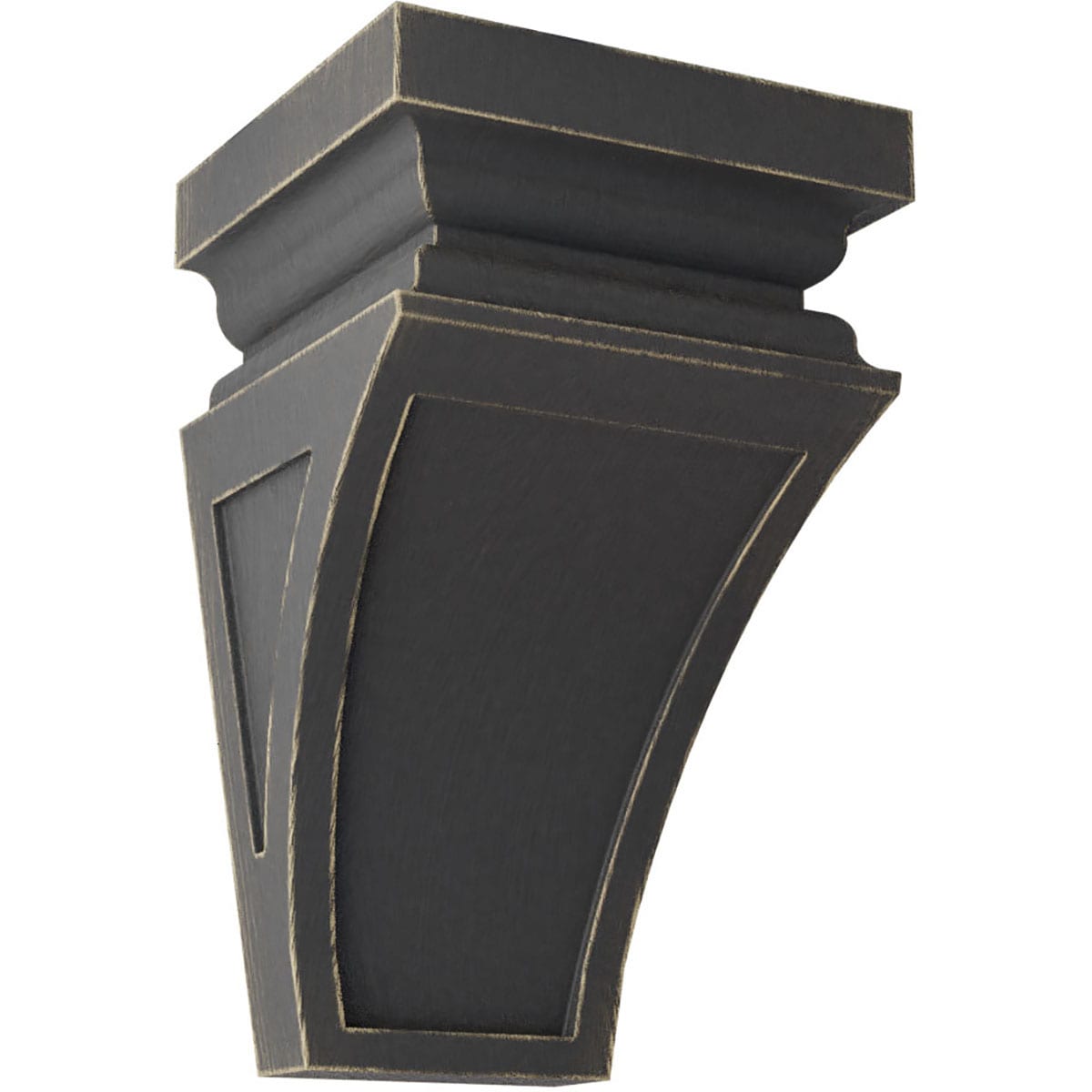 Ekena Millwork CORWD05X05X10NEBL 5-in x 5.75-in x 10-in Vintage Decor Finished Rubberwood Black Wood Paintable/Stainable Corbel