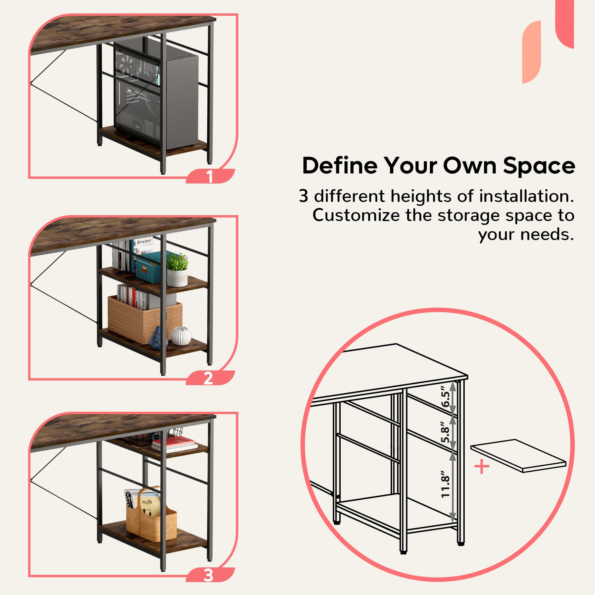 Bestier LOW-D464Y-RST desks - View #7