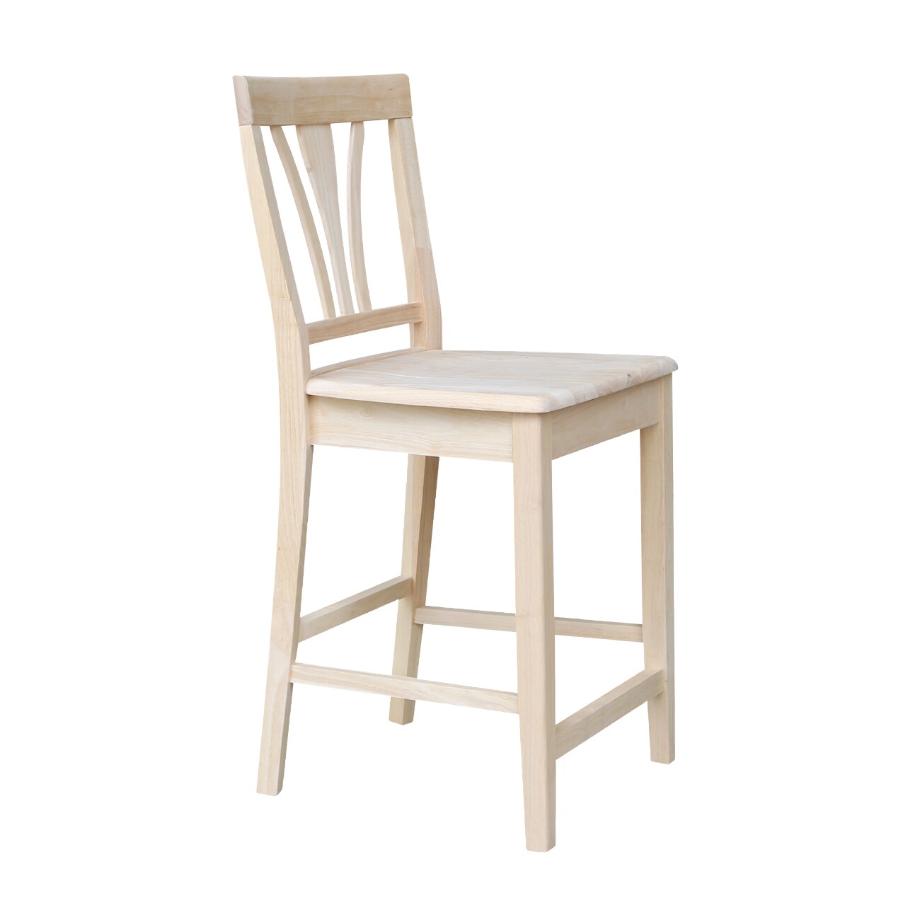 International Concepts Natural 24-in H Counter height Wood Bar Stool ...