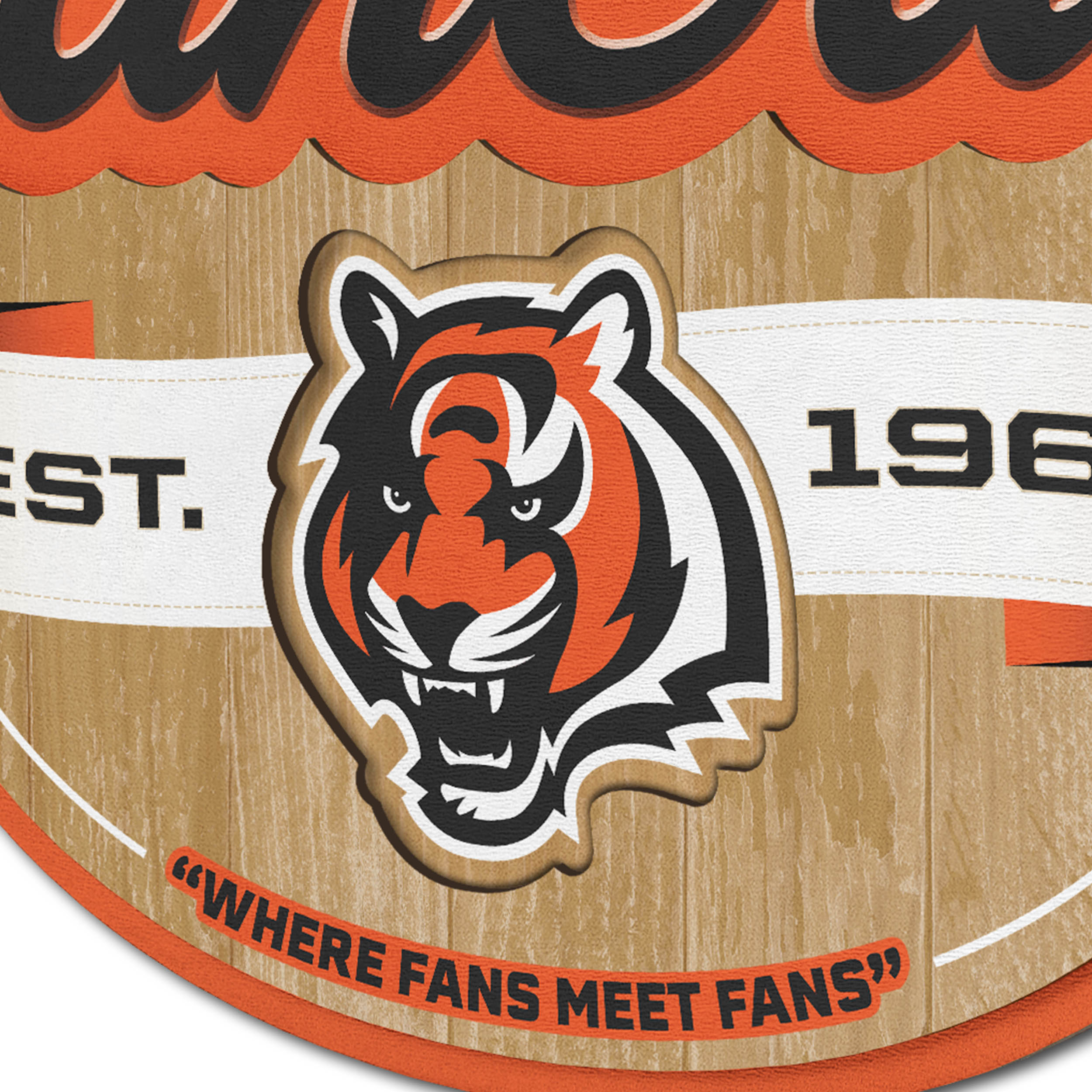 Cincinnati Bengals 23 LED Retro Logo Round Wall Sign