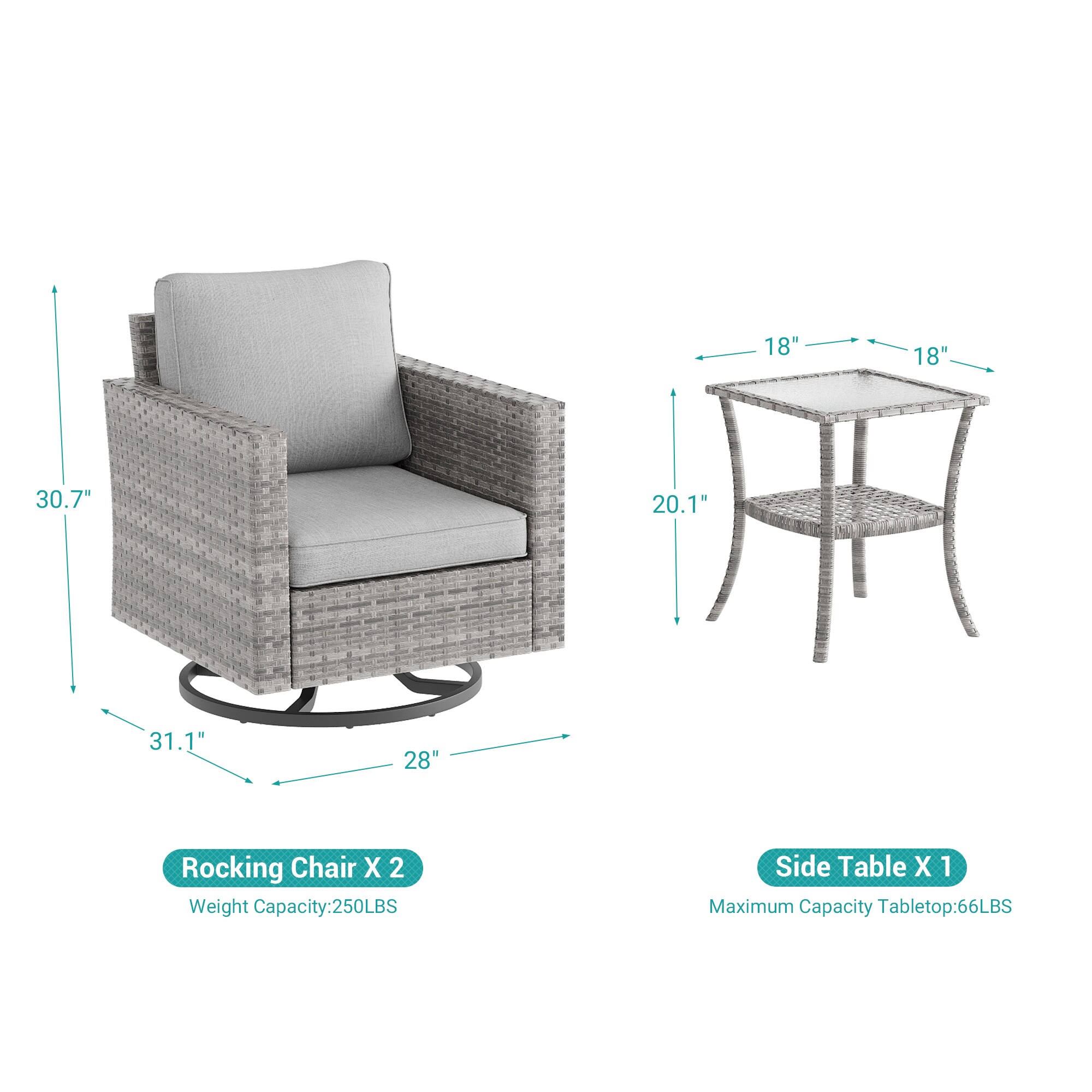 ACEGOSES LW-2RT2-HLY Patio-Conversation-Sets - View #2