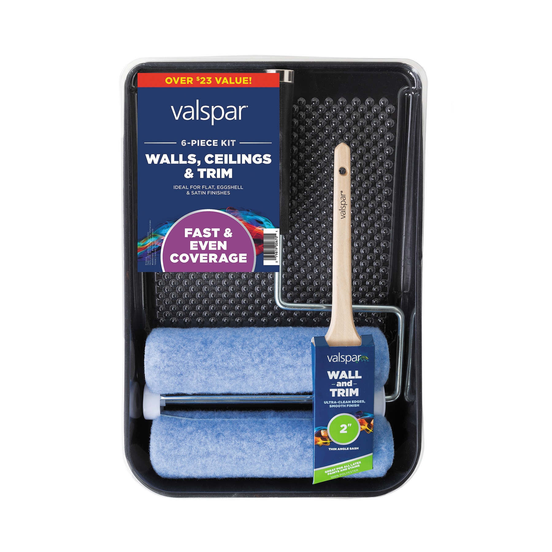 Valspar Walls, Ceilings and Trim+ 8-Piece Microfiber Paint Roller Kit in  the Paint Applicator Kits department at