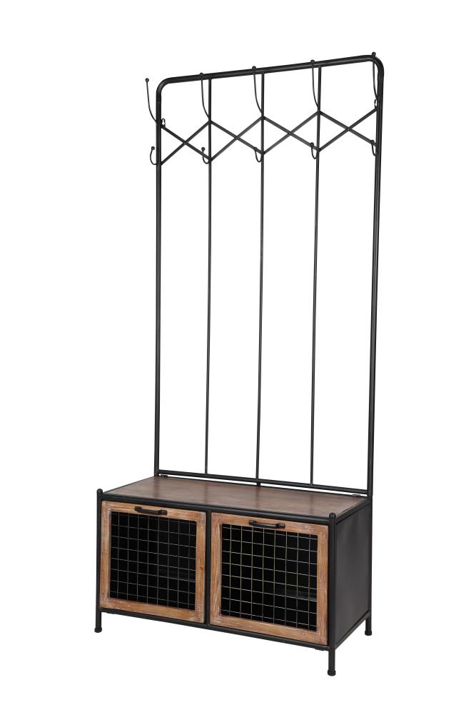 Grayson Lane 42977 Industrial 31.44-Inches Black Metal Hall Tree