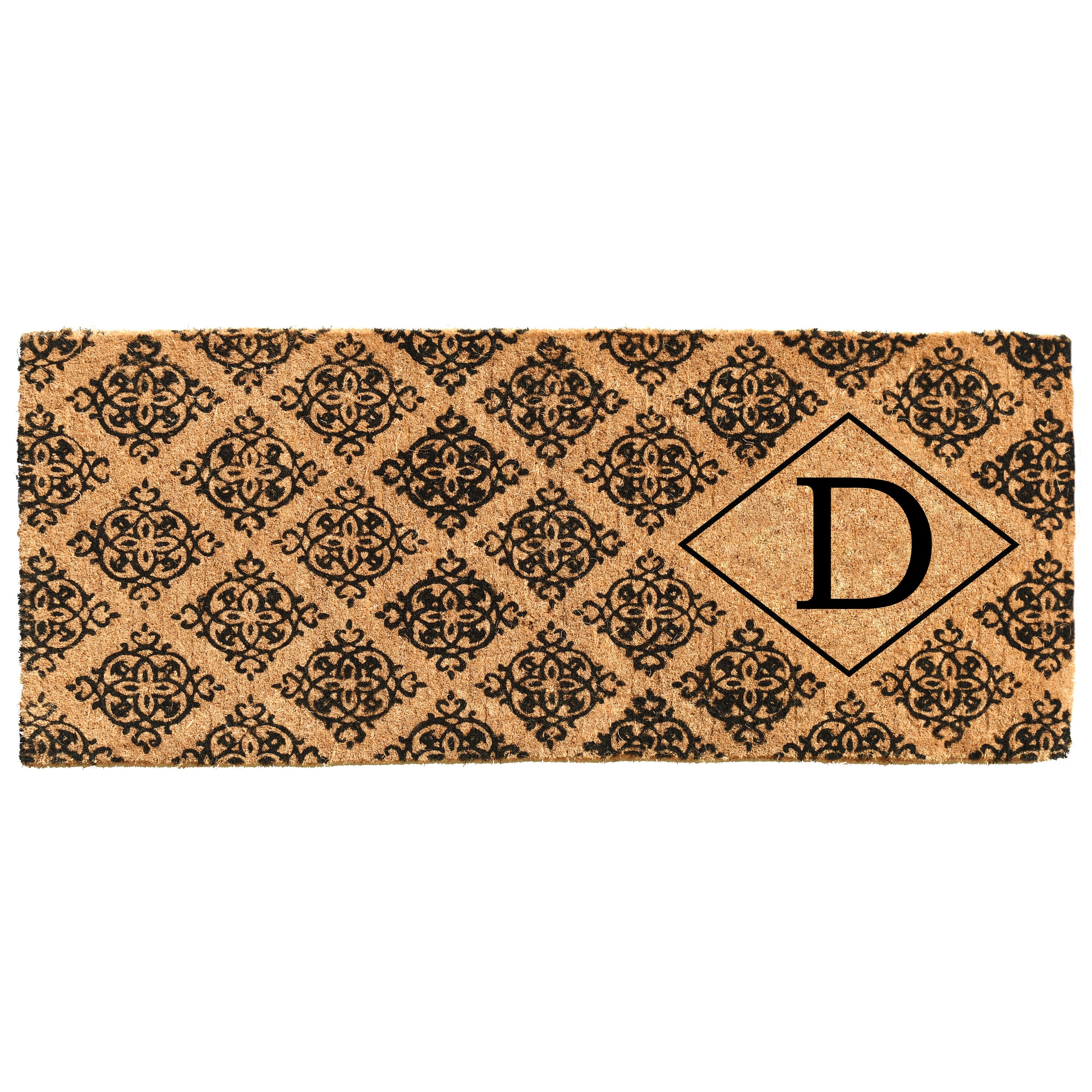 Callowaymills 103331846D 18-in x 46-in Natural/Black Coir Non-Slip Grip Indoor or outdoor Decorative Door Mat