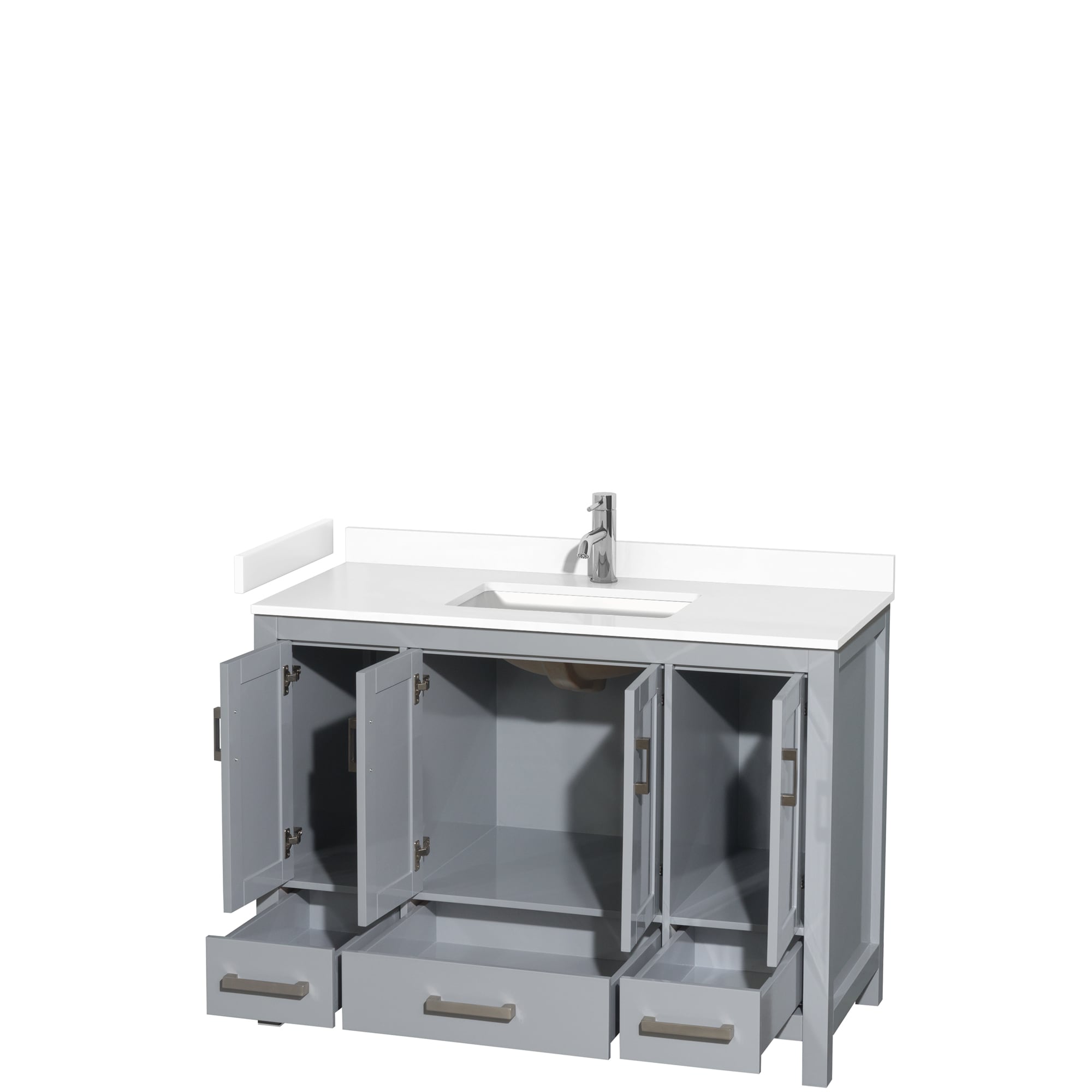 Wyndham Collection WCS141448SGYWCUNSMXX Bath-Vanity-Combo - View #2