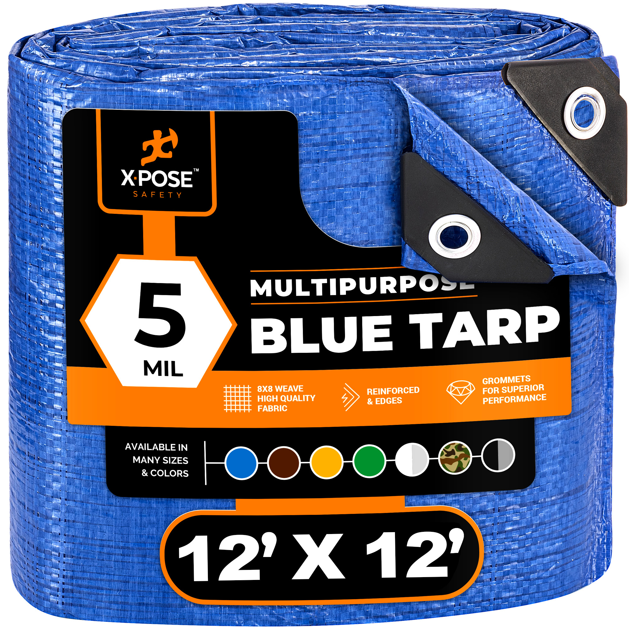 XPOSE SAFETY BT-1212-A 12-ft x 12-ft Blue Water resistant Commercial Polyethylene 5-mil Tarp