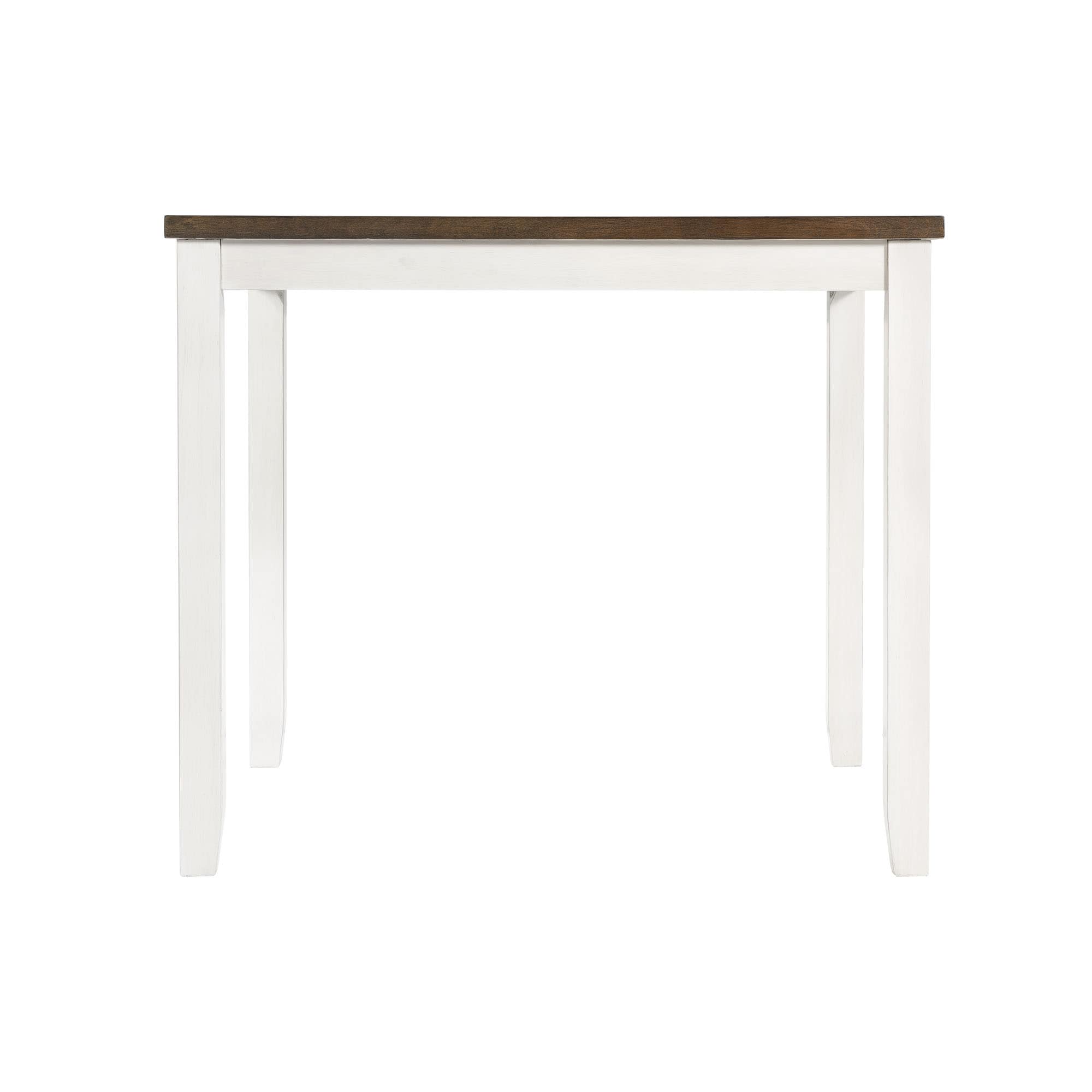 Rustic Brown and White Counter Height Dining Set with Bench