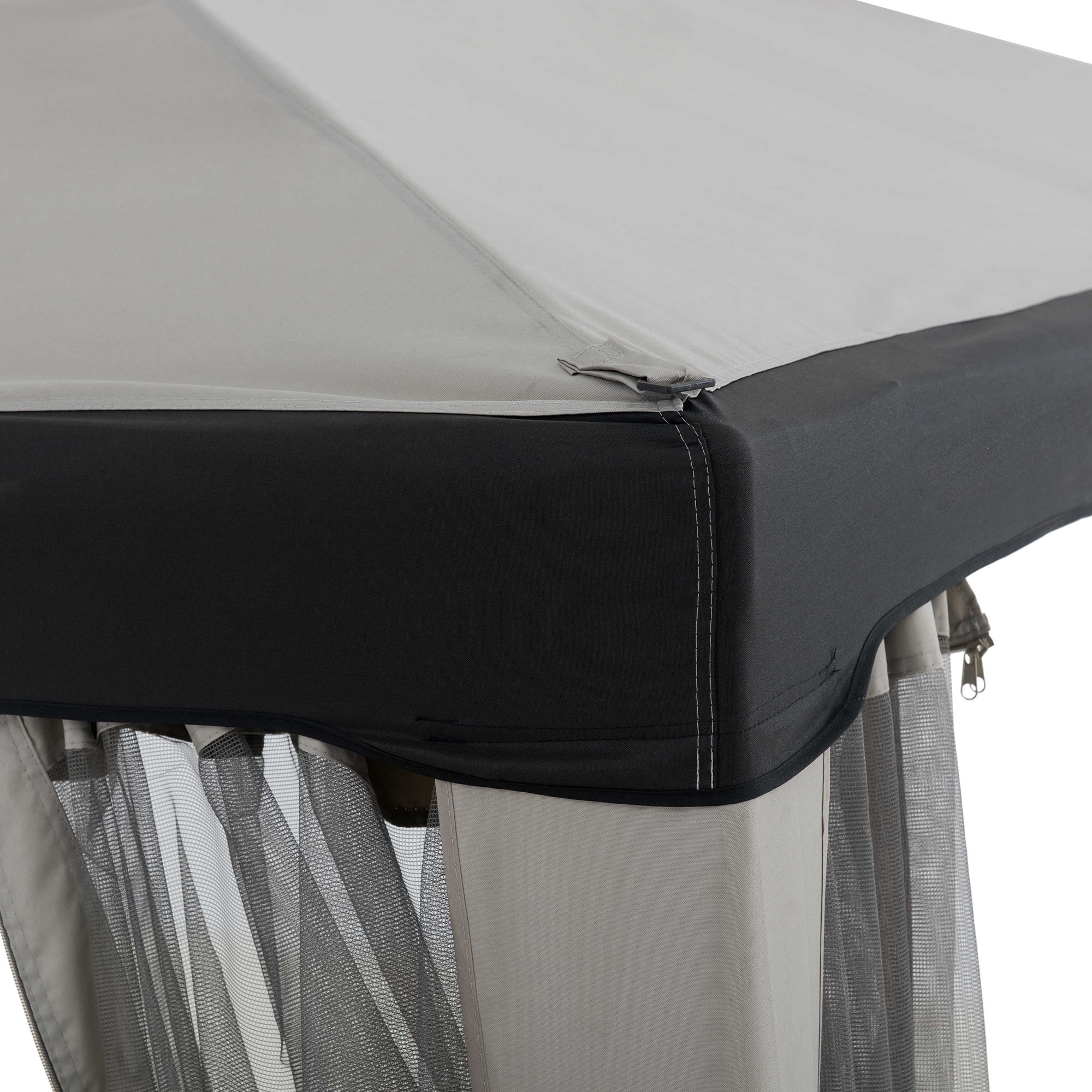 Sunjoy 10x10 Grey Steel Frame Gazebo with Mesh Netting