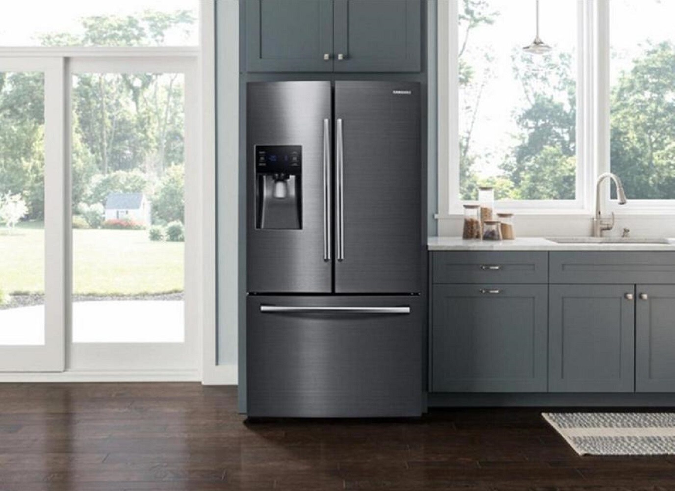 Samsung 24.6 cu. ft. French Door Refrigerator with Thru-the-Door Ice and  Water Stainless Steel RF263BEAESR - Best Buy