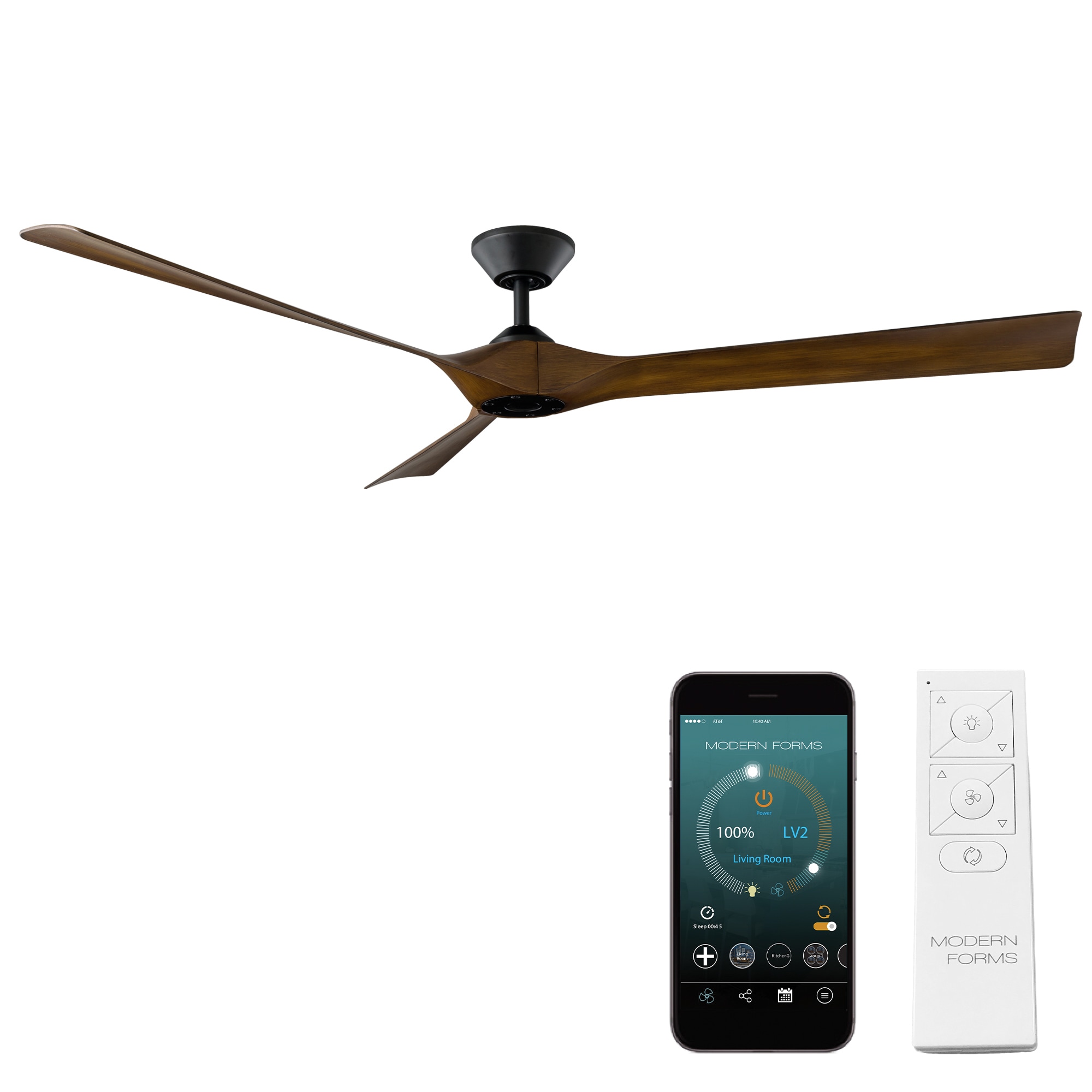 Skylark Smart Indoor and Outdoor 3-Blade Flush Mount Ceiling Fan