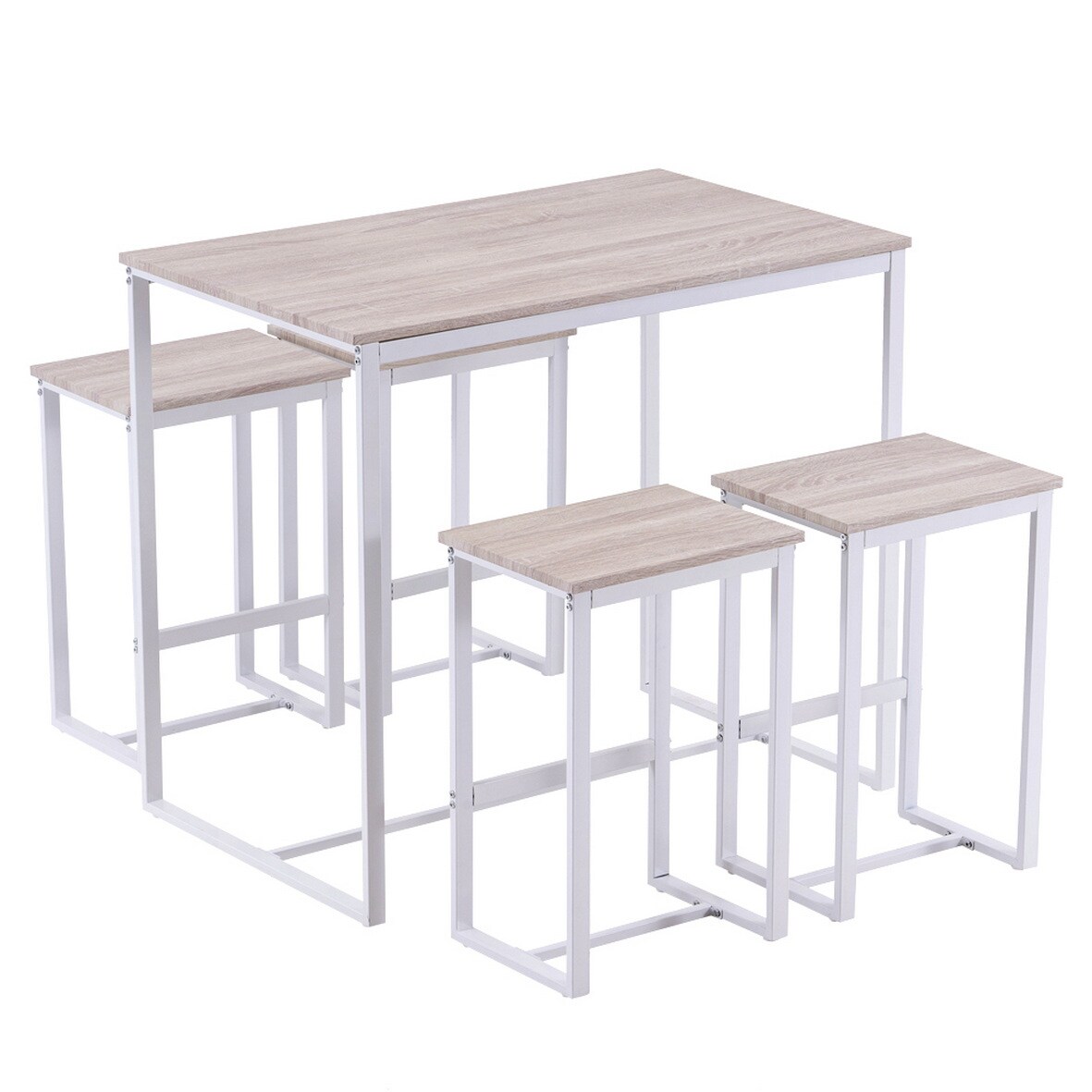 Winado 303868585567 Oak White Contemporary/Modern Dining Room Set with Rectangular Table ( Seats 330 )