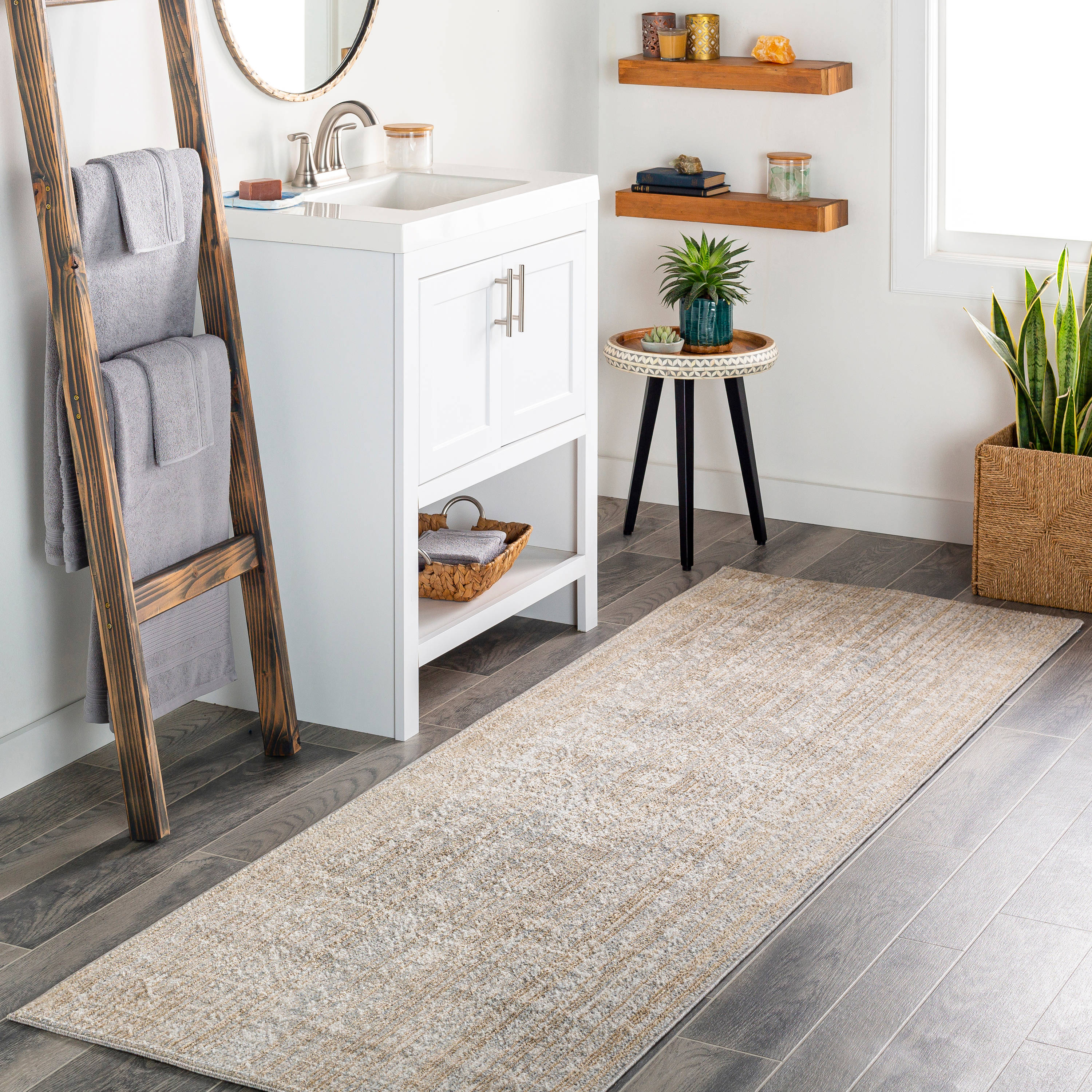 Surya AMO2324-2610 Amore 2 x 10 (ft) Polyester Cream Rectangular Indoor Medallion Oriental Runner rug