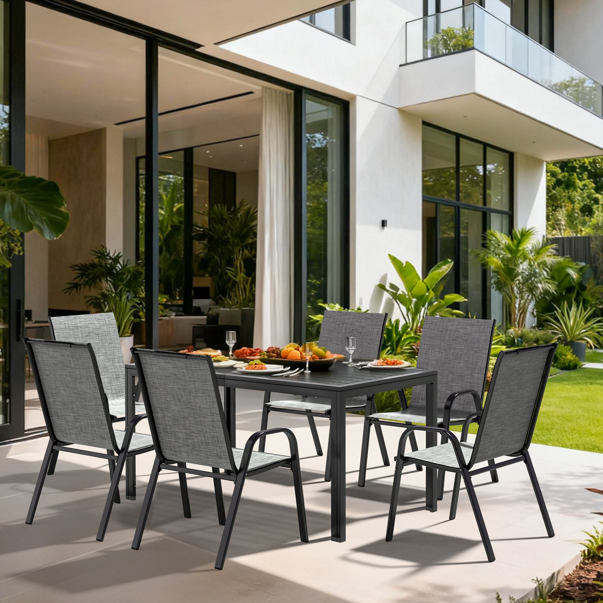 PamaPic TS-JYCZ-7JT-G-WL1 Patio-Dining-Sets - View #3