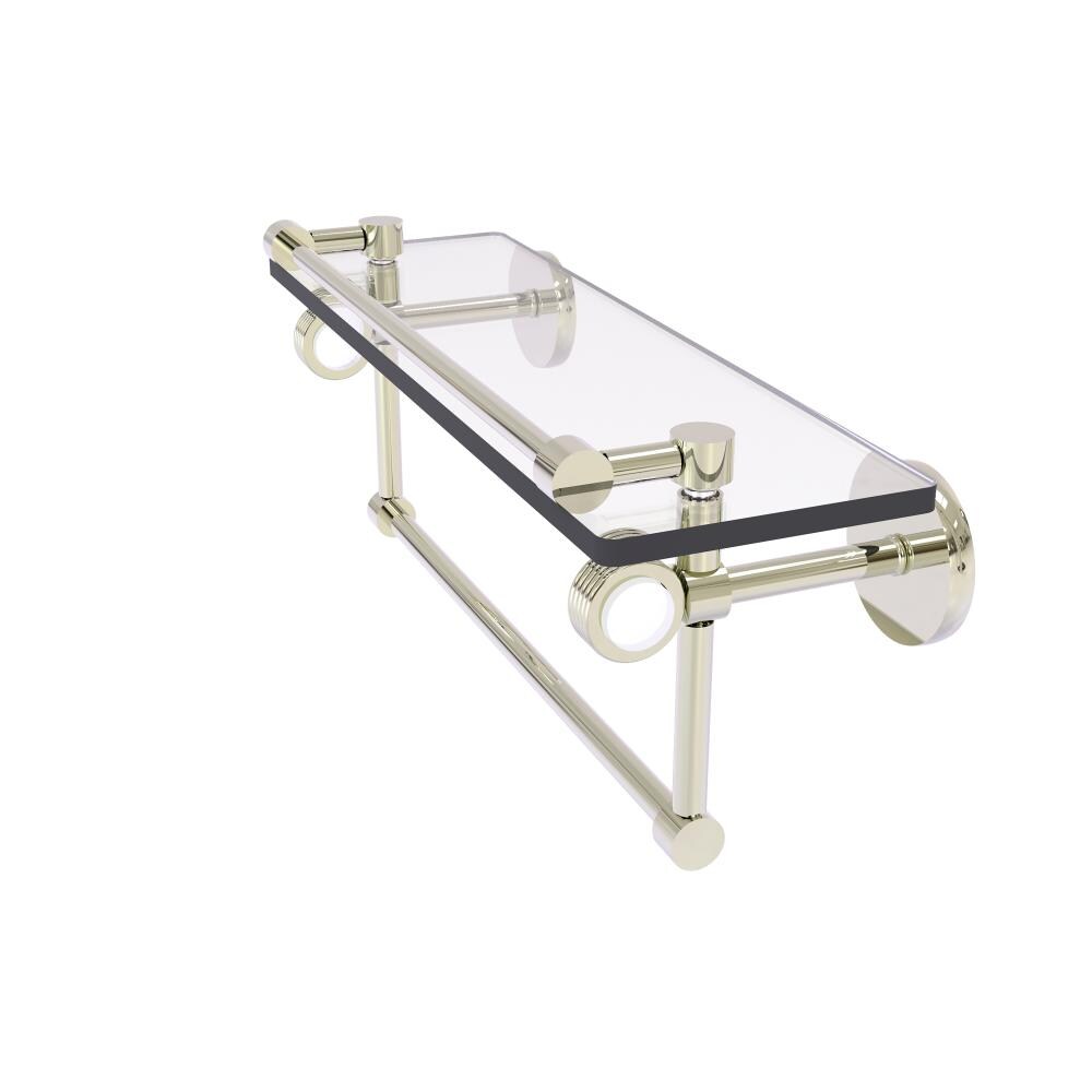 Allied Brass CV-1TBG-16-GAL-PNI Clearview Polished Nickel Wall mount Bathroom Shelf ( 16-in x 6.7-in x 5-in )