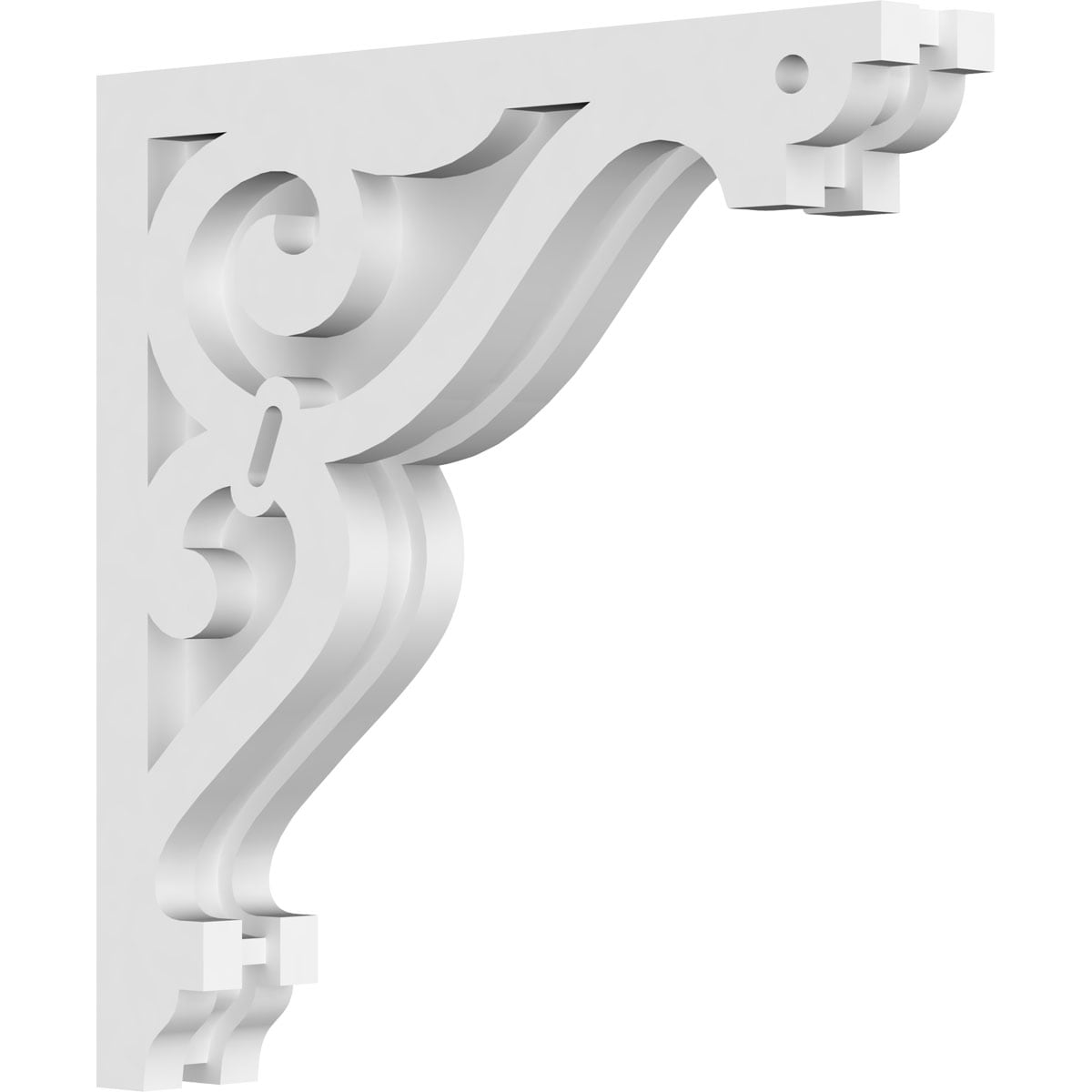 Ekena Millwork CORP01X12X12FI 1.875-in x 12-in x 12-in Finley Unfinished White PVC Paintable Corbel