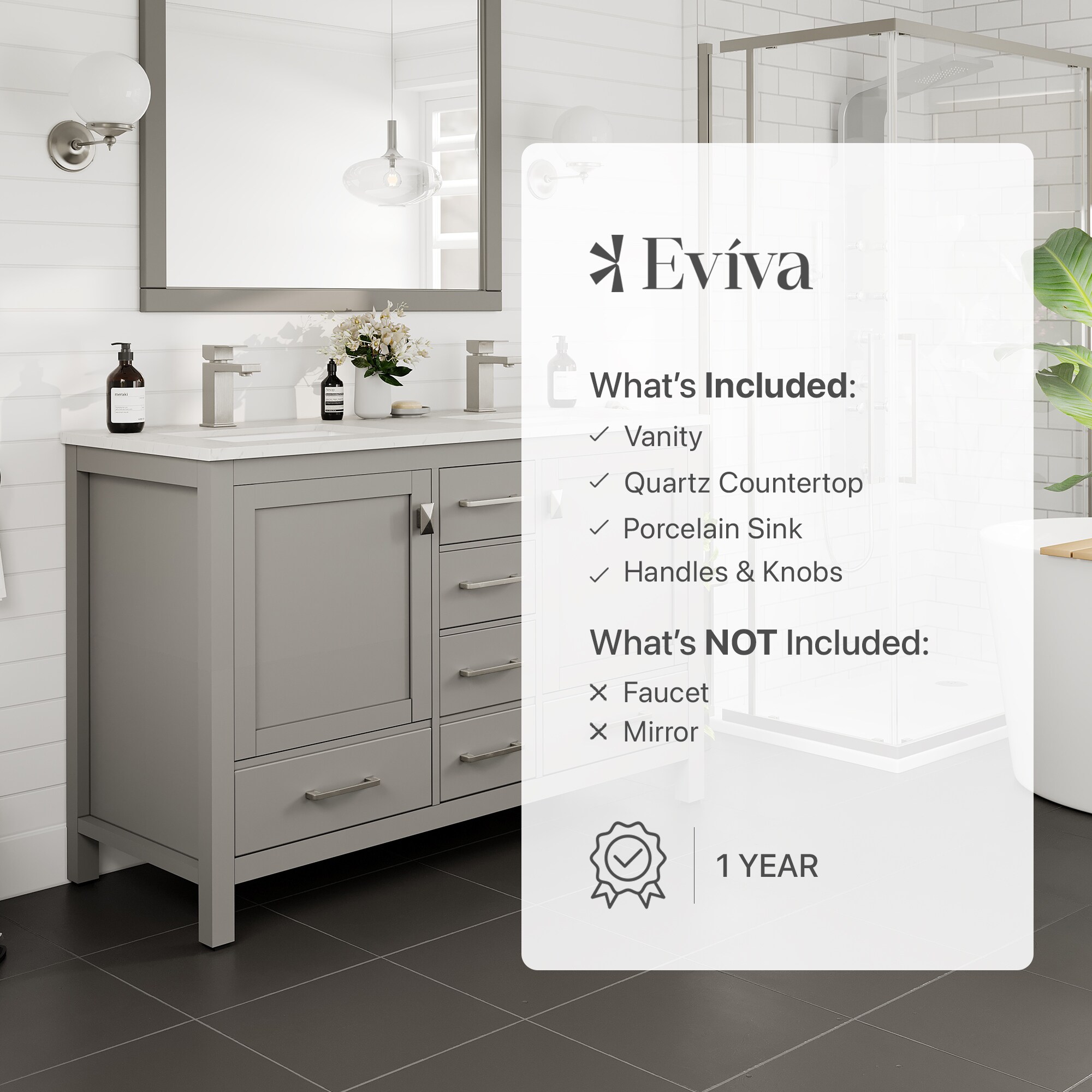 Eviva TVN414-48X18GR-DS-Q Bath-Vanity-Combo - View #7