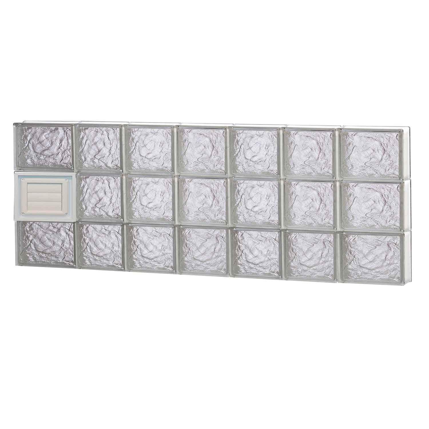 REDI2SET D4618IS Ice Glass 44-1/4-in x 17-1/4-in Frameless Replacement Dryer vent Glass Block Window