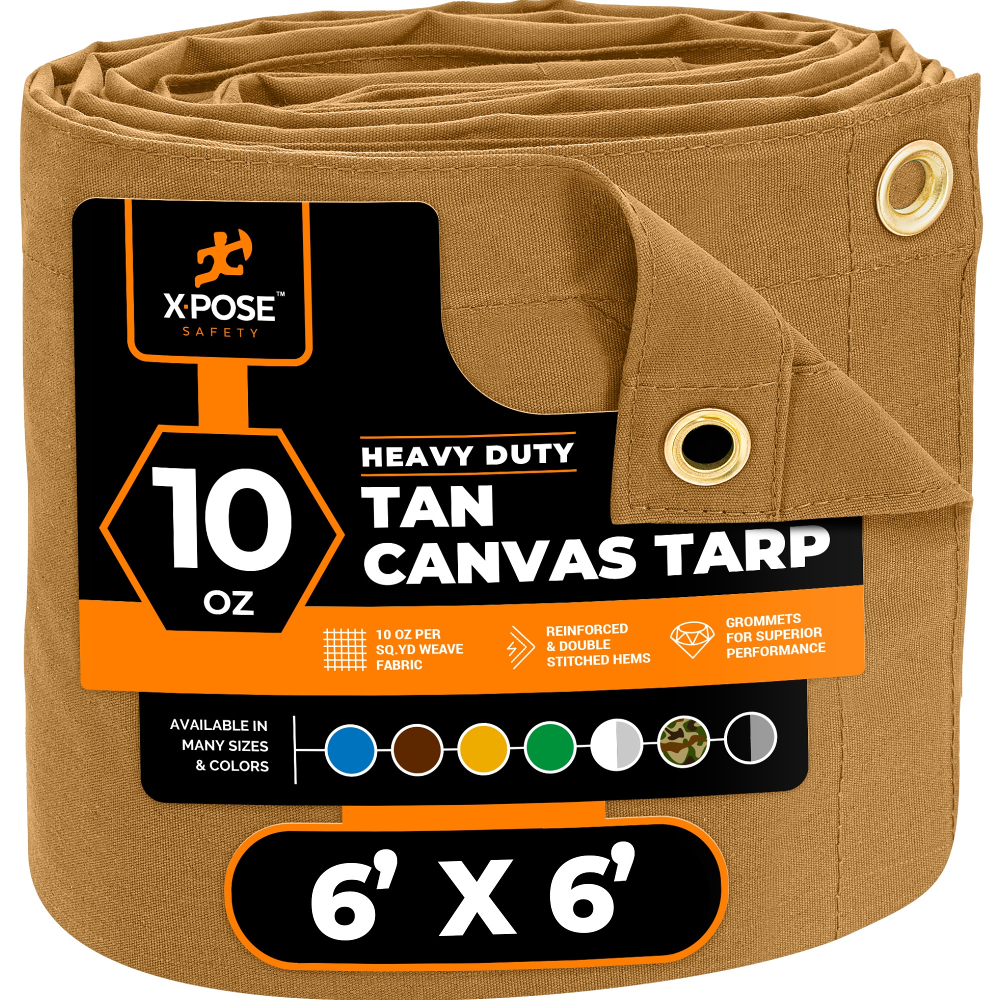 XPOSE SAFETY CTT10-66-X 6-ft x 6-ft Brown Water resistant Commercial Polyethylene 12-mil Tarp