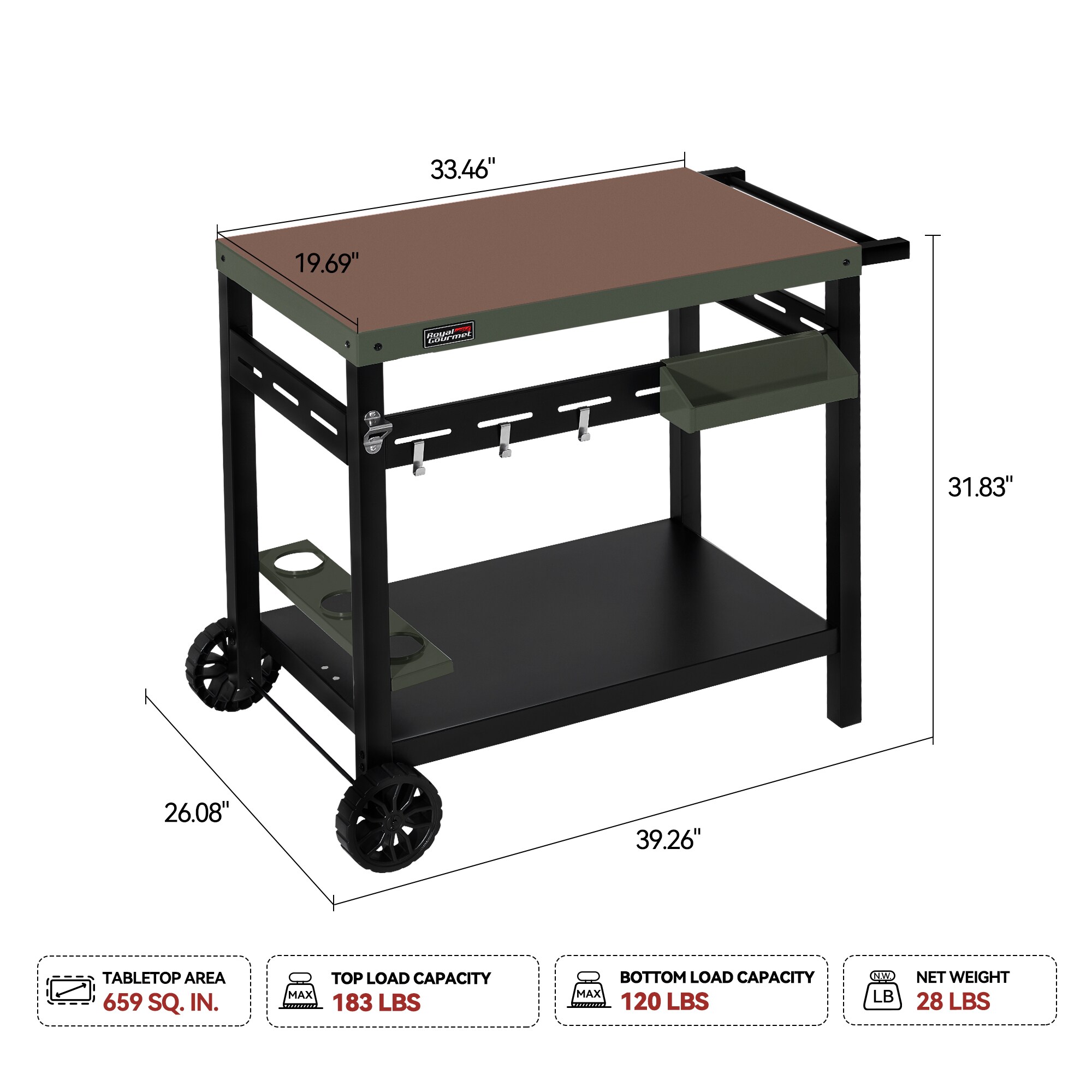 Royal Gourmet PC3406G Grill-Carts-Grill-Stands - View #14