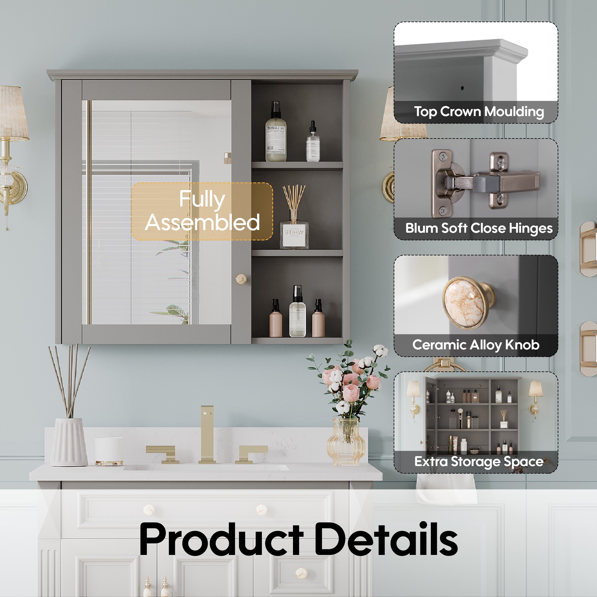 CALVON HMD3430TG Bathroom-Medicine-Cabinets - View #7