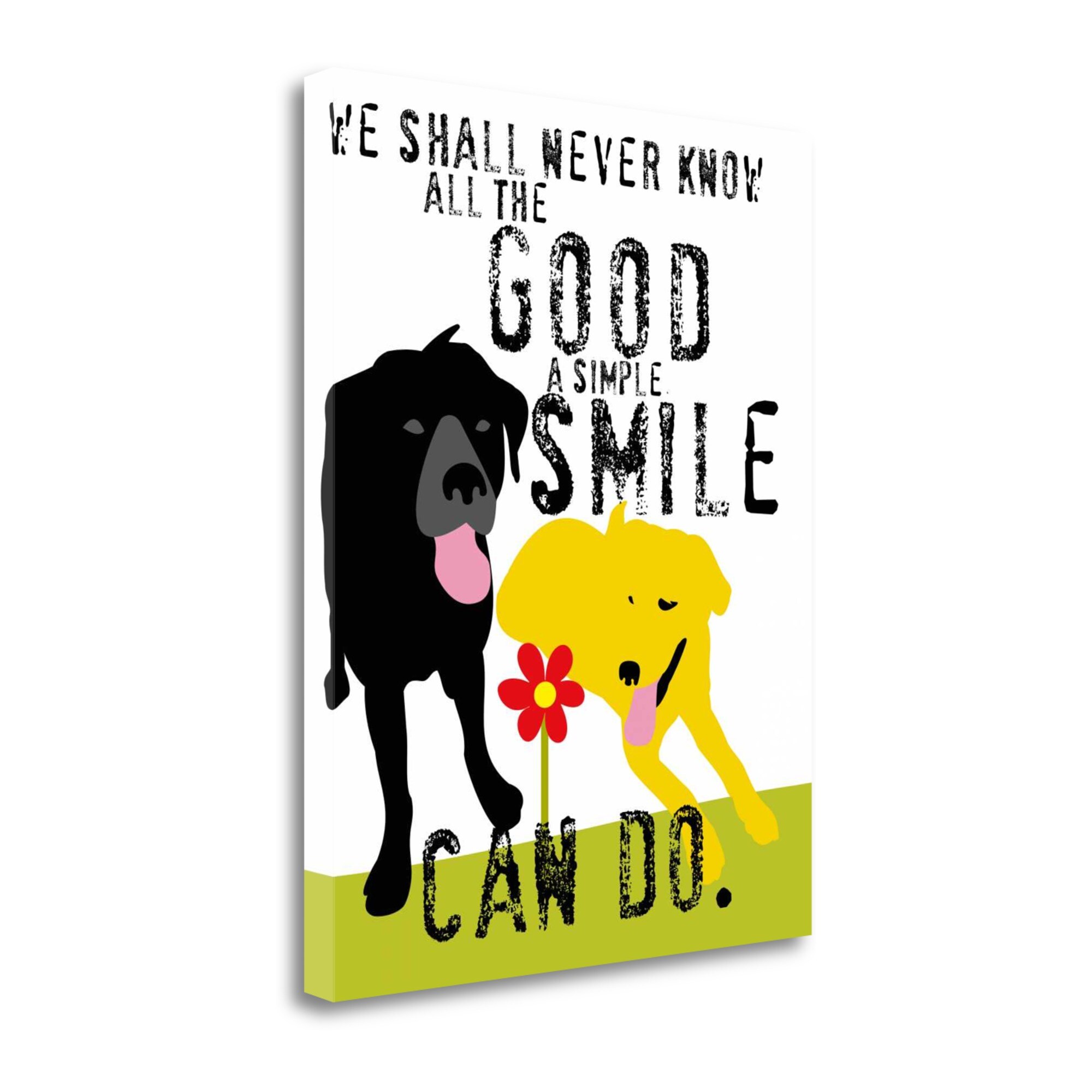Tangletown Fine Art ICO131D-1924C The Good A Simple Smile Can Do Ginger Oliphant 24-in H x 19-in W Animals Print on Canvas