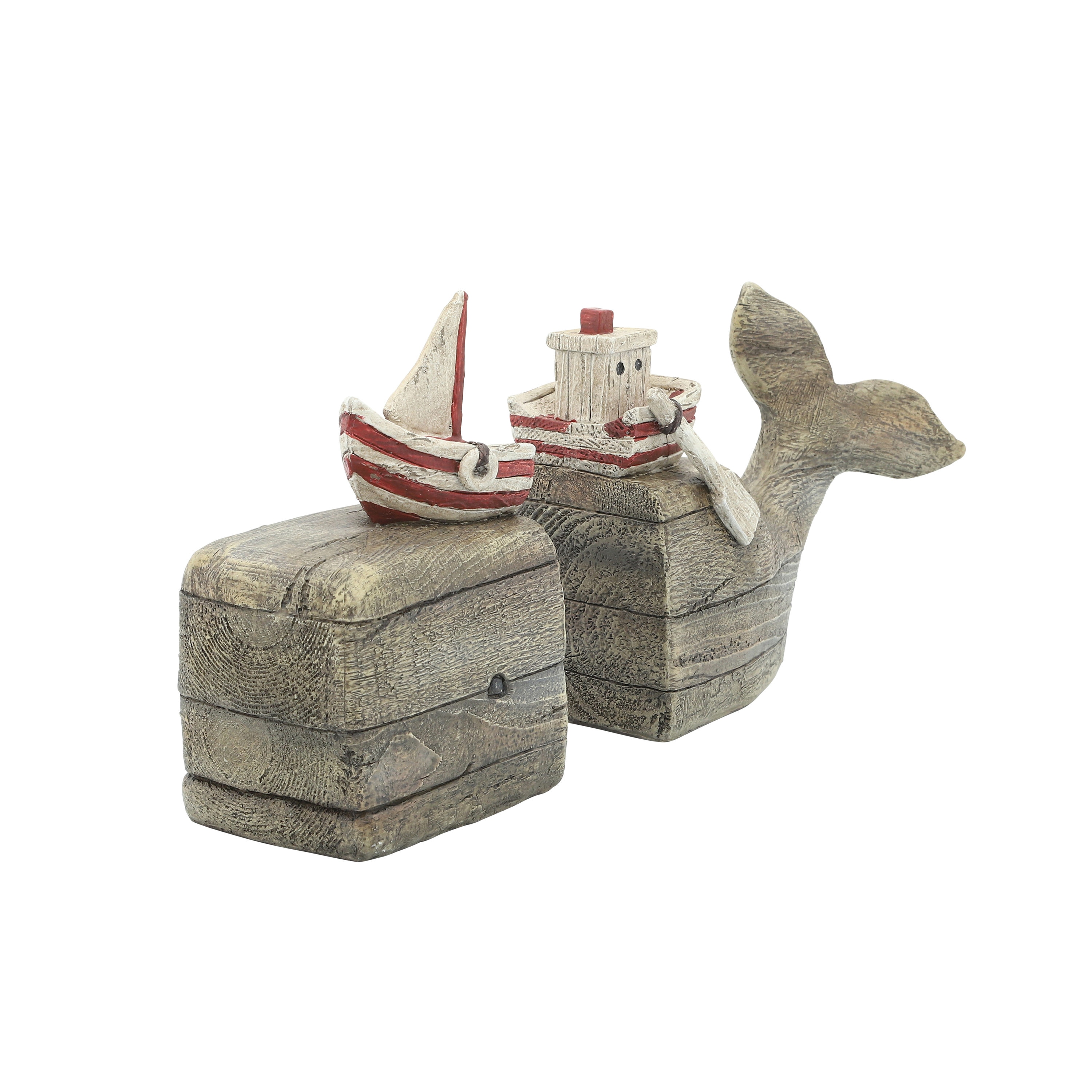 Sagebrook Home 16343 Brown Polyresin Modern Decorative Bookends