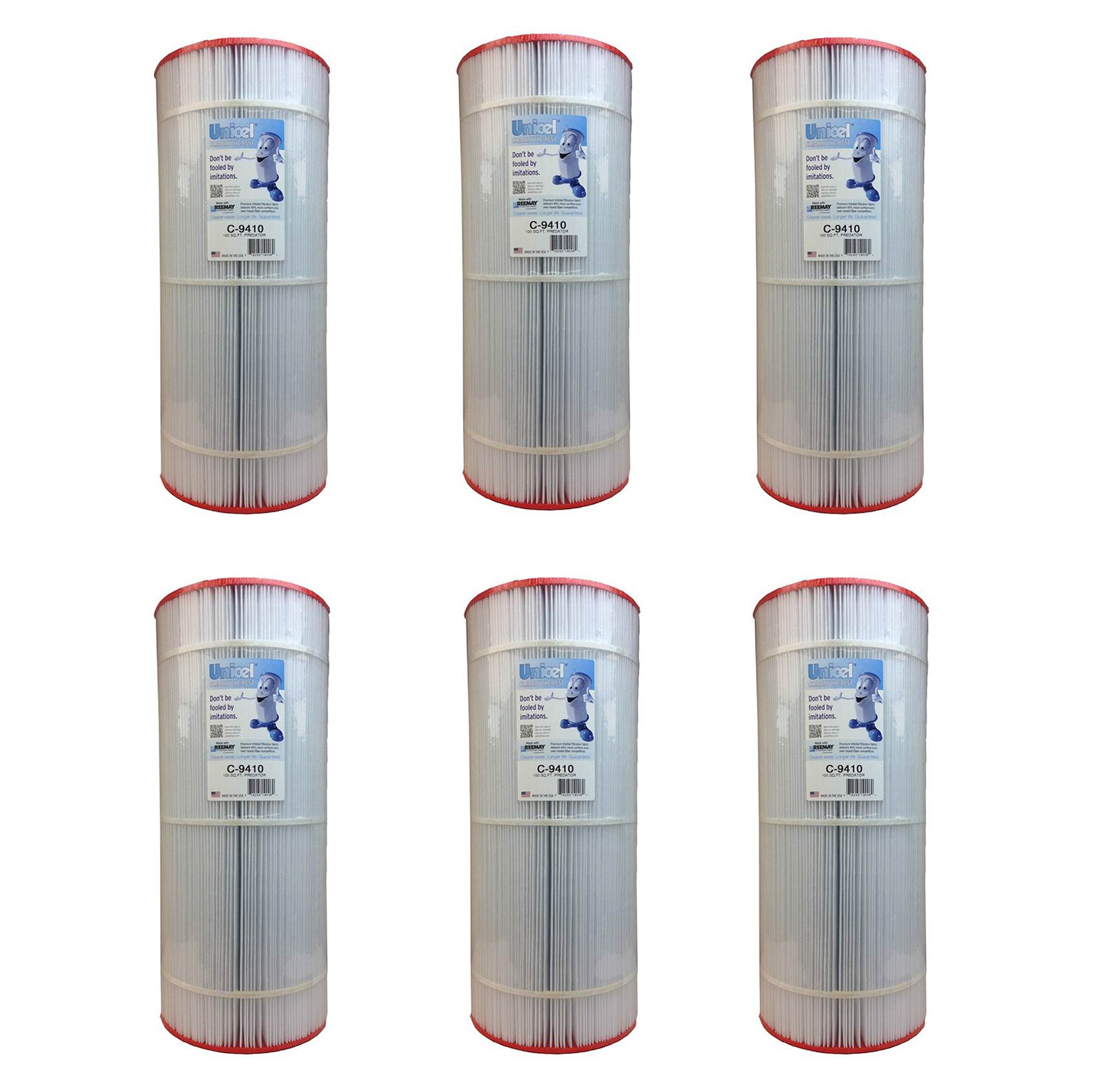 Unicel  C-9410 Replacement 100 Sq Ft Pool Filter Cartridge 155 Pleats 6 Pack