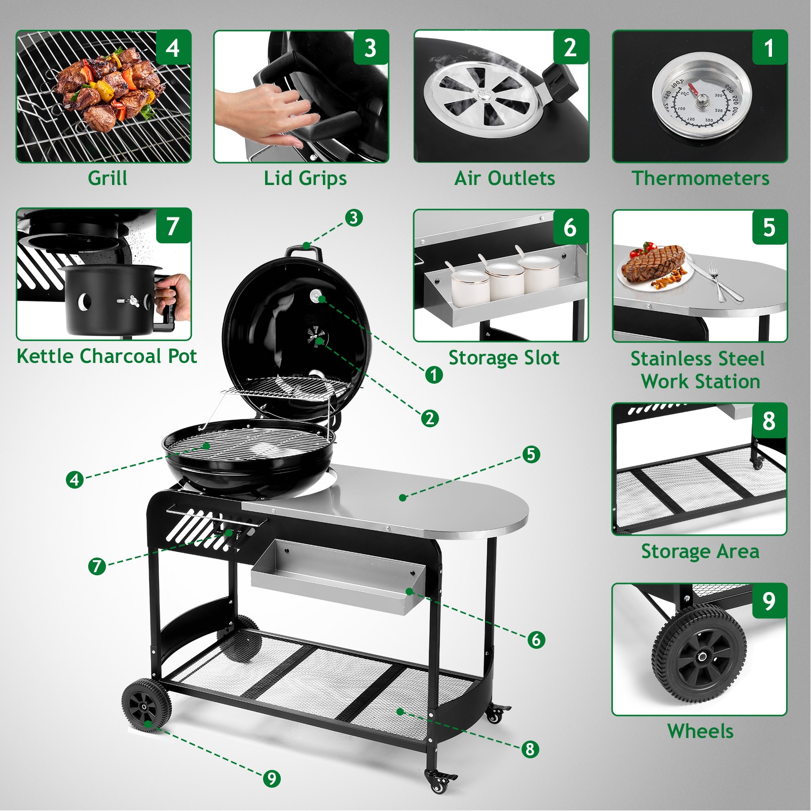 Winado LO1G57000898 Charcoal-Grills - View #3