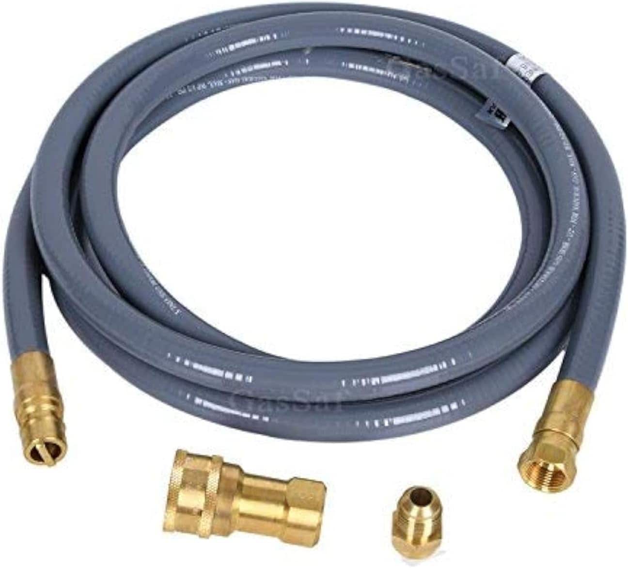 GasSaf 10 ft 1/2-in ID Natural Gas Hose with Quick Connect Fitting - Natural Gas Conversion Kit for Gas Grill Generator Patio Heater - CSA Certified #750950226233