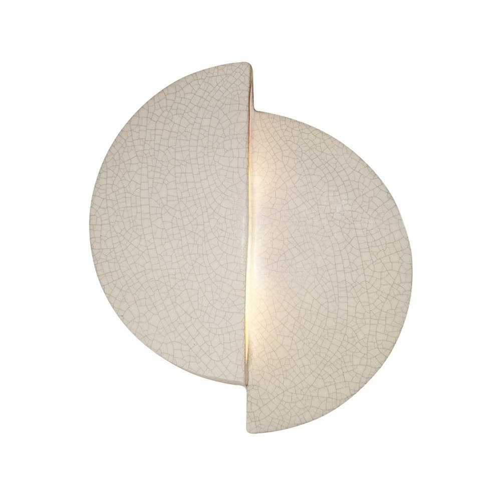 Justice Design Group CER-5675-CRK Ambiance 9-in W 1 -Light White Transitional Integrated LED Wall Sconce
