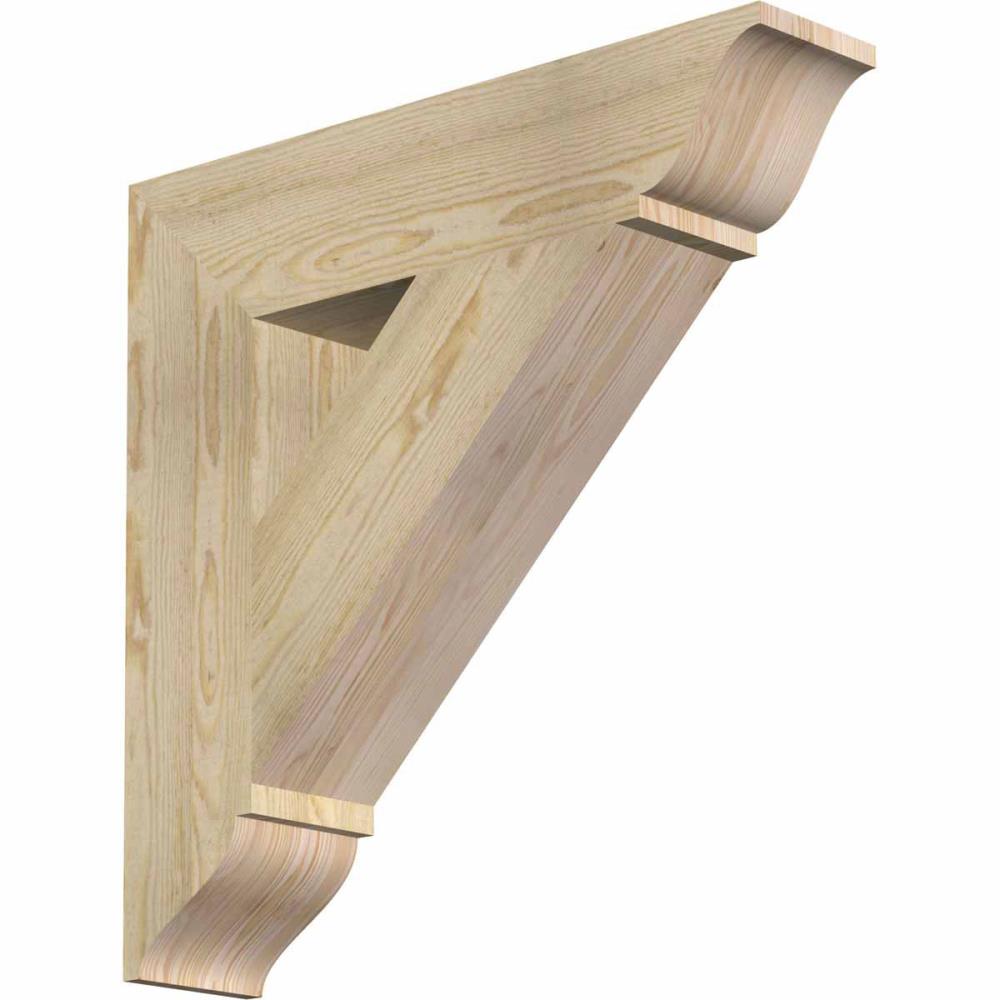 Ekena Millwork BKT06X28X28TRA01RDF Traditional traditional rough sawn 6-in x 28-in x 28-in Douglas fir Brown Wood Standard bracket