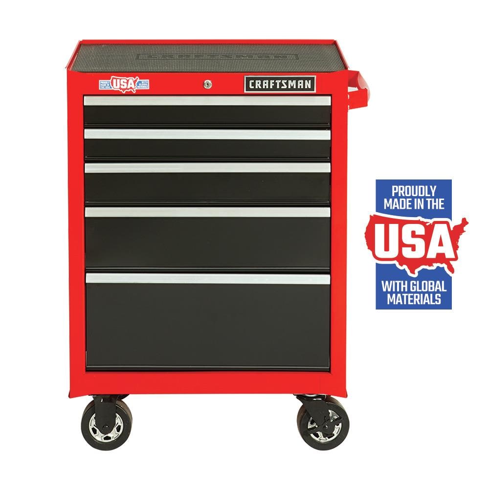 CRAFTSMAN 2000 Series 26.5-in W x 37.5-in H 5-Drawer Steel Rolling Tool Cabinet (Red)