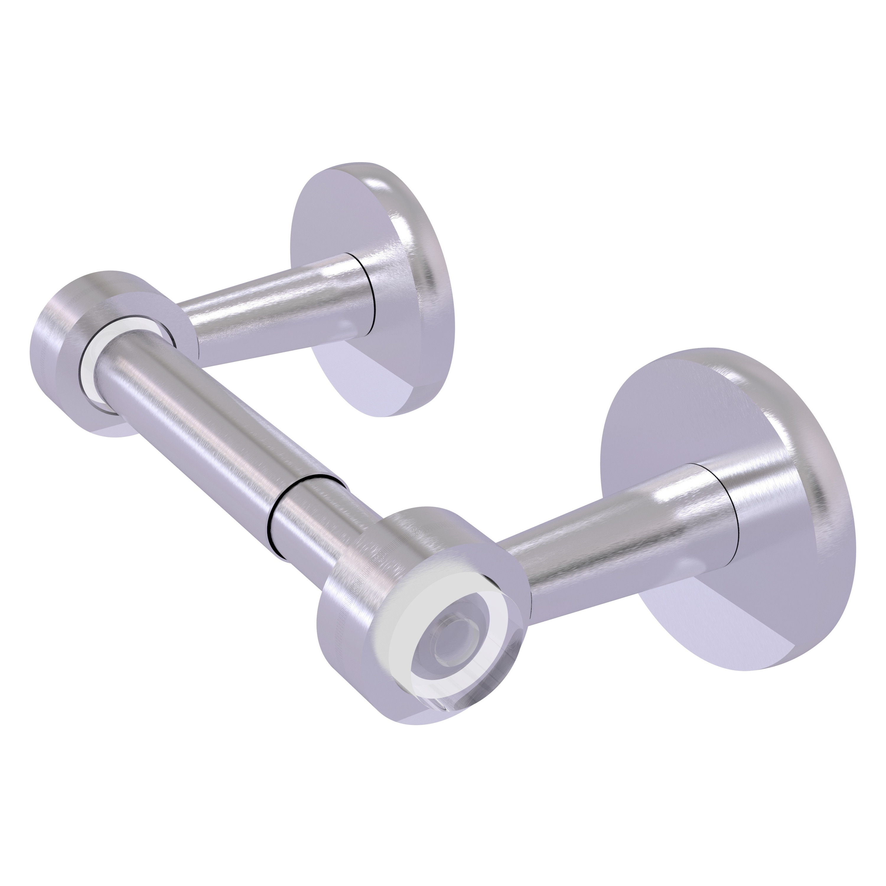Allied Brass CV-24-SCH Clearview Satin Chrome Wall mount Double post Toilet Paper Holder 1 -Rolls with Storage