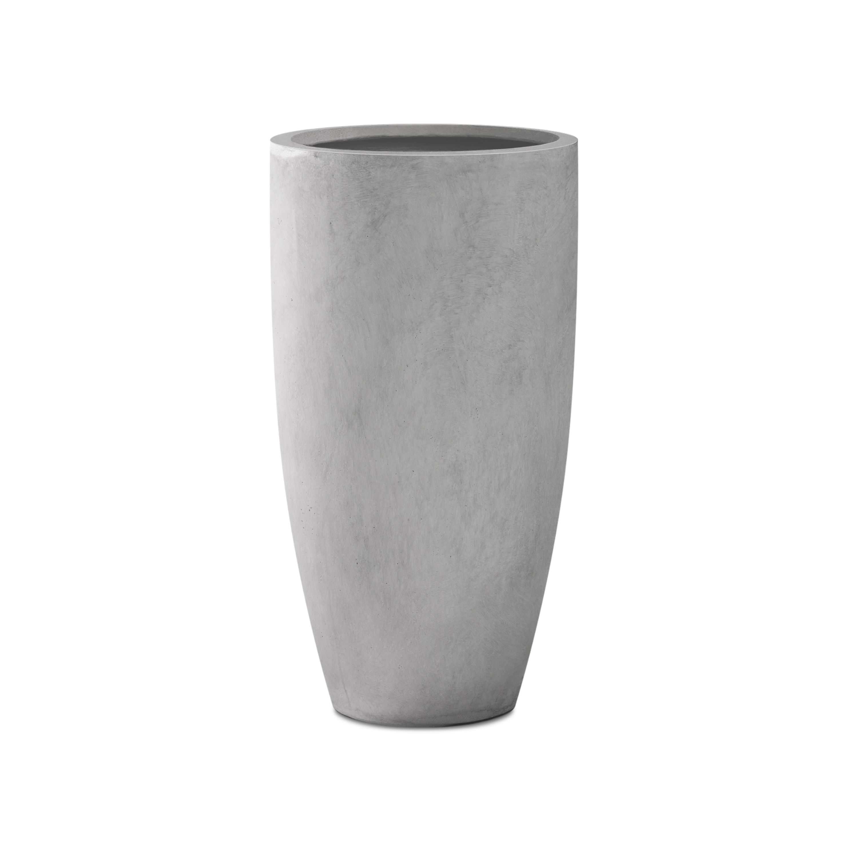 KANTE RC0099A-C80021 Round 13.39-Inches W Medium Gray Concrete Contemporary/Modern Indoor/Outdoor Planter with Drainage Holes