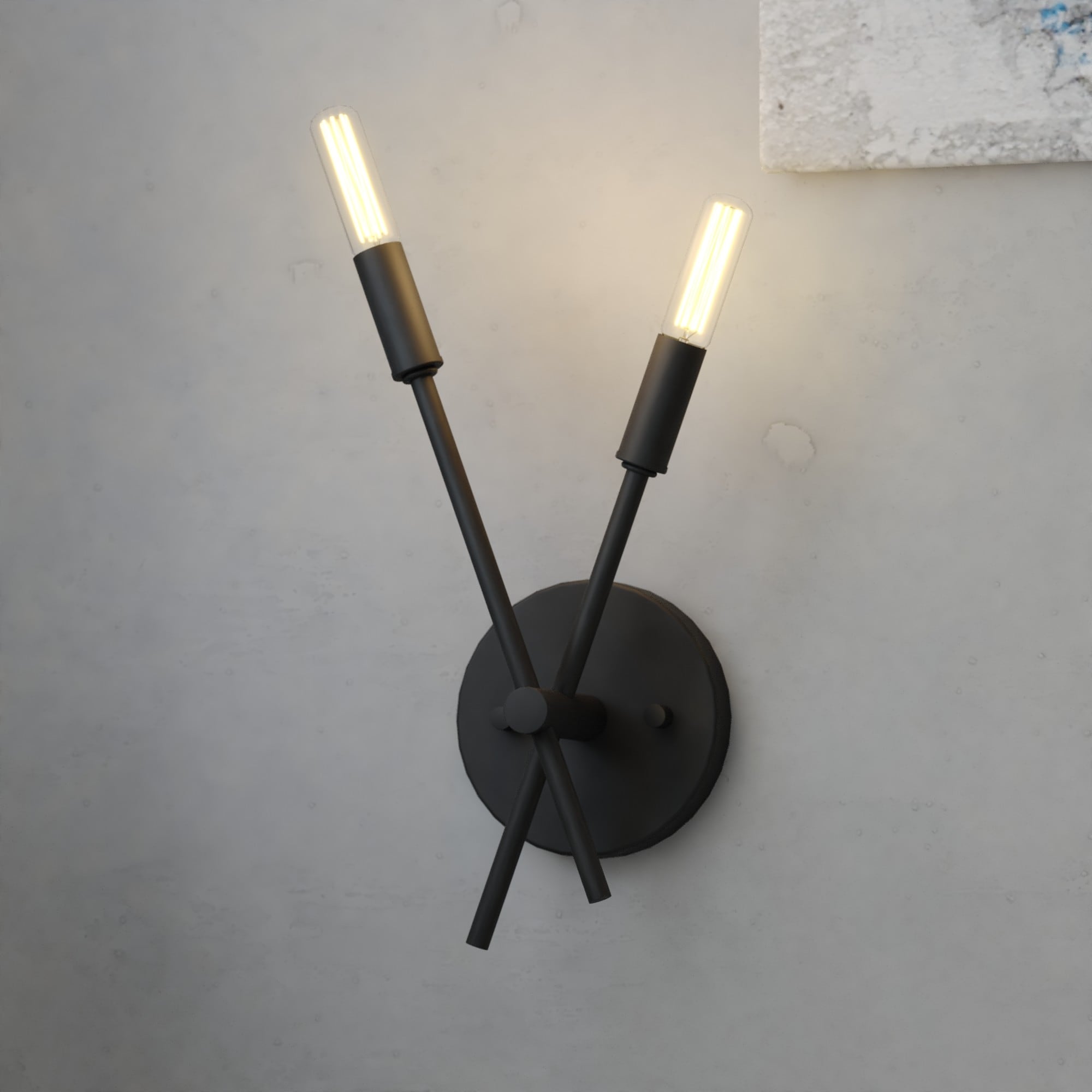 Cascadia W0493 Warwick 5.75-in W 2 -Light Matte Black Wall Sconce