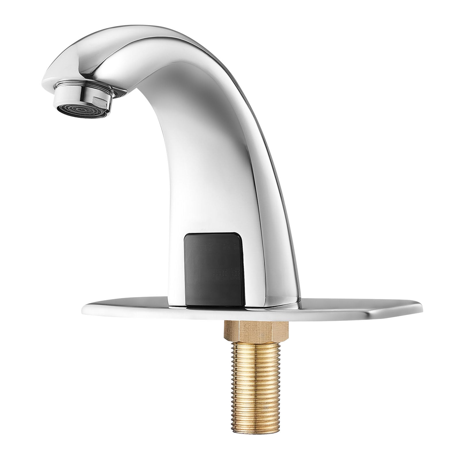 GIVIMO Touchless Bathroom Sink Faucet Automatic Motion Sensor Restroom Toilet Faucet with Hole Cover Plate Battery Operated Adjustable Temp for 9/16 in Pipe Commercial Lavatory Chrome Plated Silver
