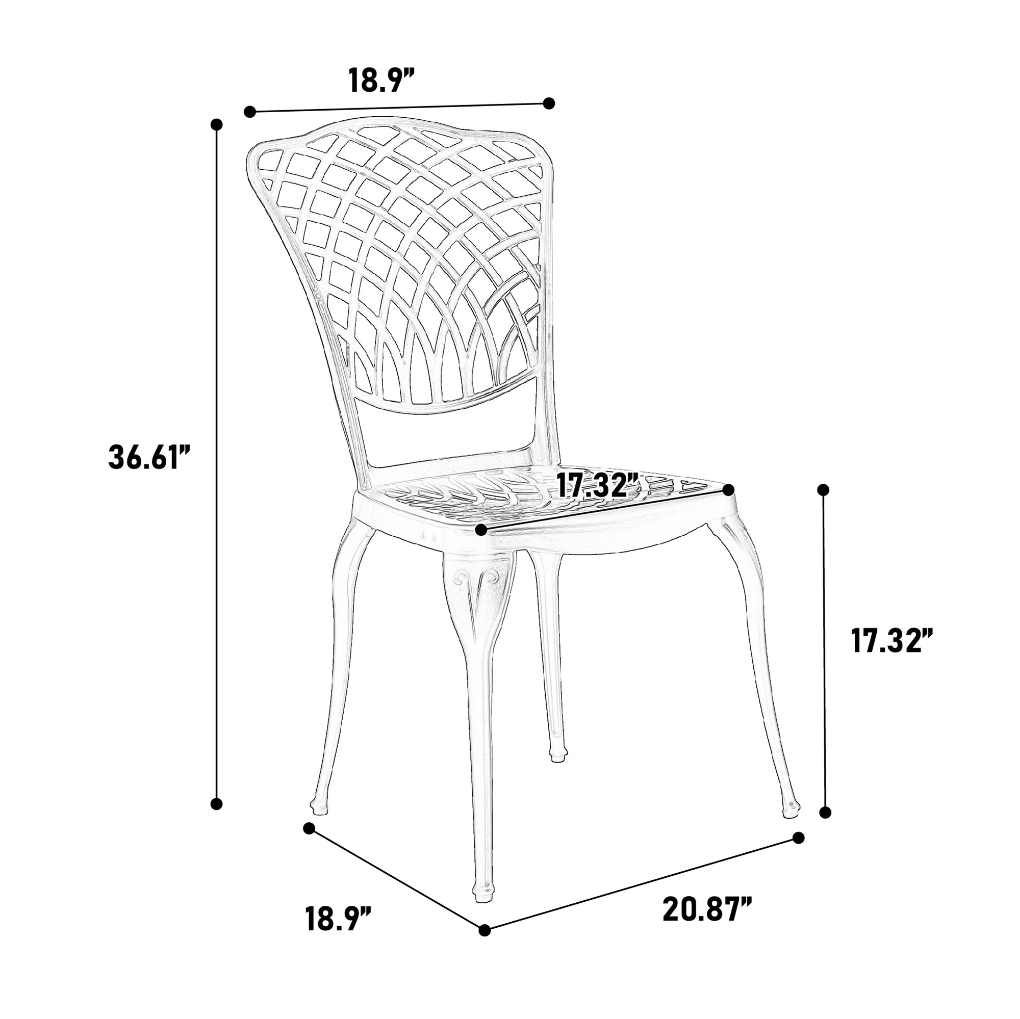 SINOFURN SYA020233WT Patio-Conversation-Sets - View #3