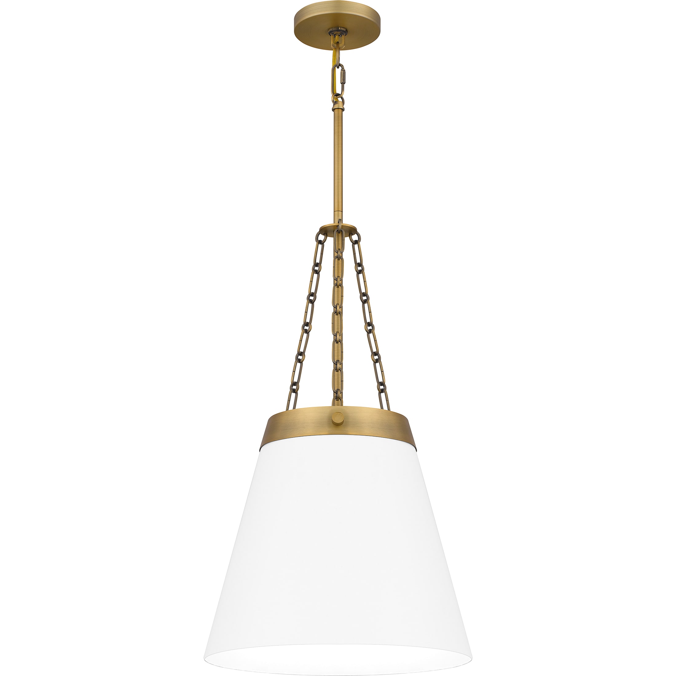 Quoizel QPP6183AB Alwyn Aged Brass Industrial Cone Medium Hanging Pendant light
